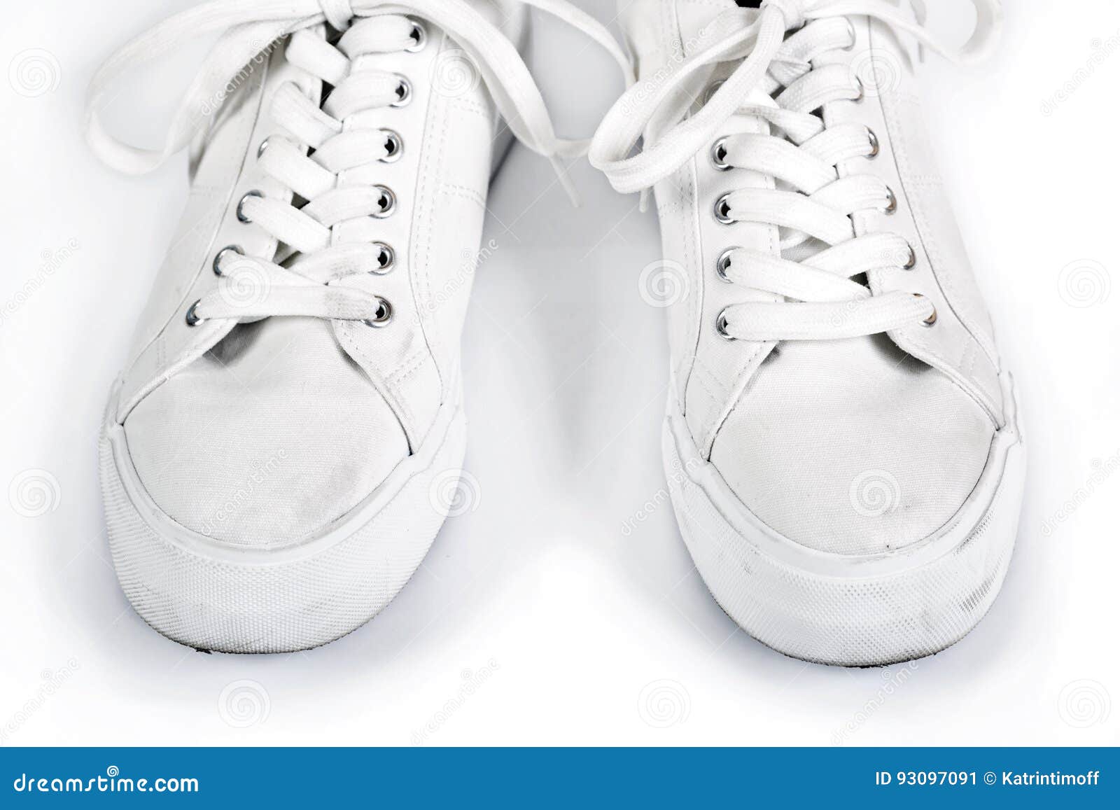 Pair of White Sneakers with Laces Stock Image - Image of feet, sport ...