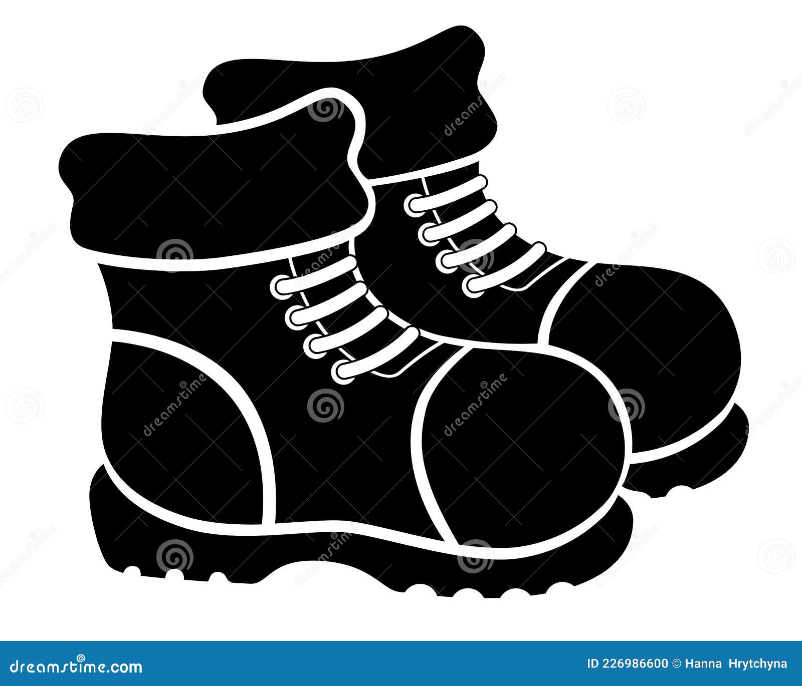 Pair of Winter Warm Boots - Vector Black Silhouette for Logo or ...