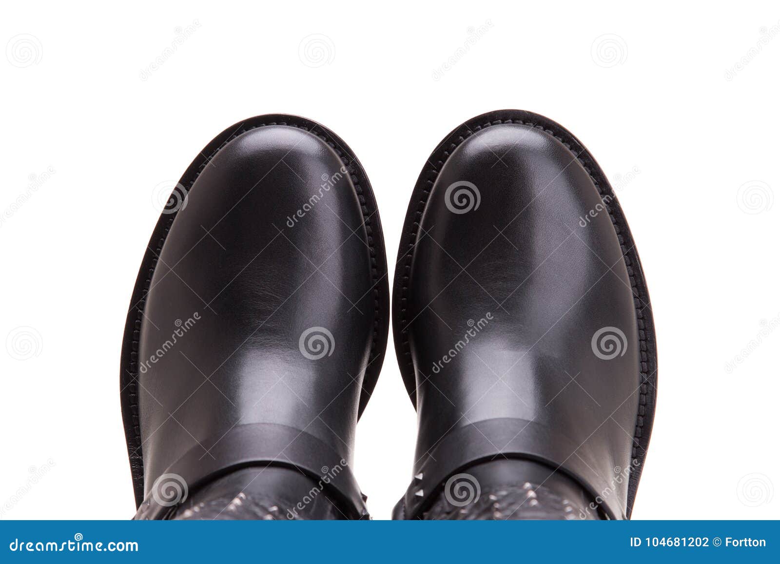 Female Boots View from Above on a White Background Stock Photo - Image ...