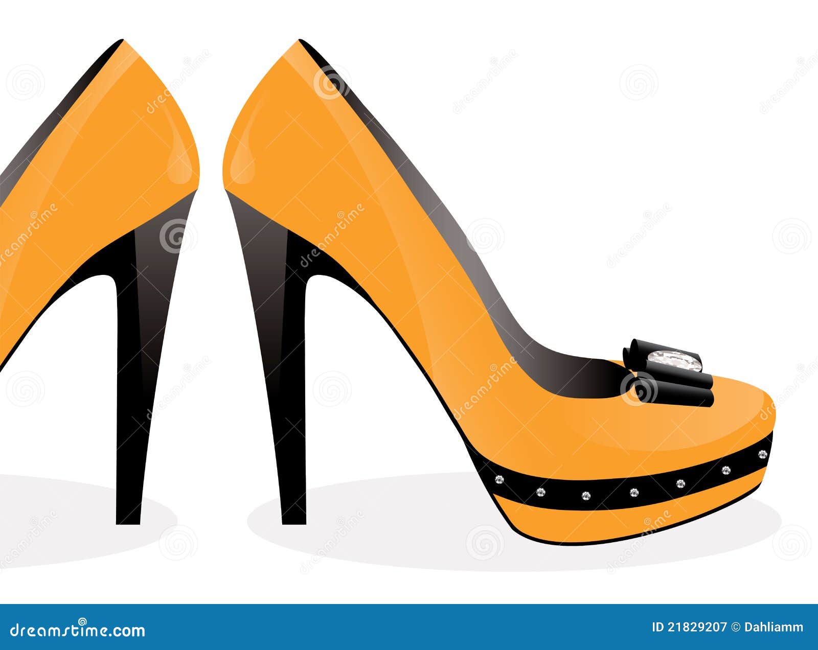 Pair of yellow shoes stock vector. Illustration of black 21829207