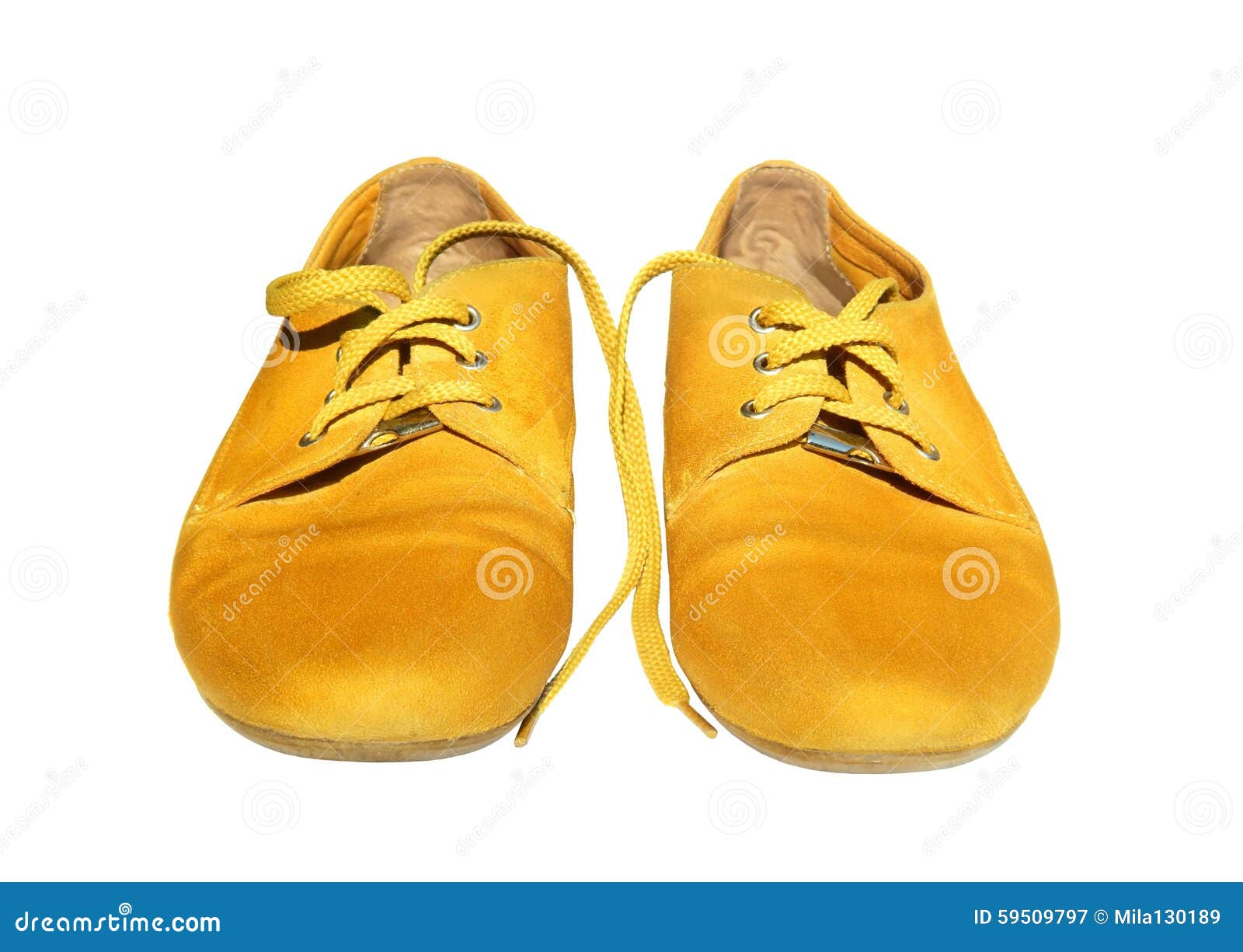 Pair of Yellow Shoes on White Background Stock Image Image of charm