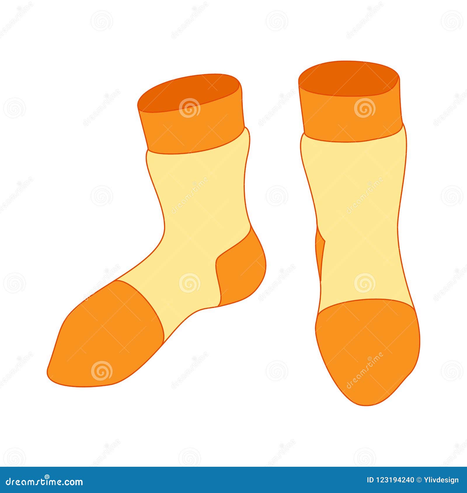 Pair of Yellow Socks Icon, Cartoon Style Stock Illustration ...