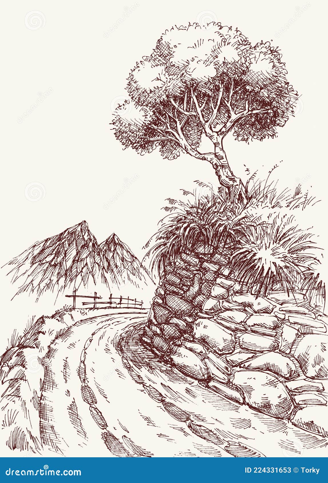 DESENHO DE PAISAGEM - Desenho de vegetação em perspectiva #desenho