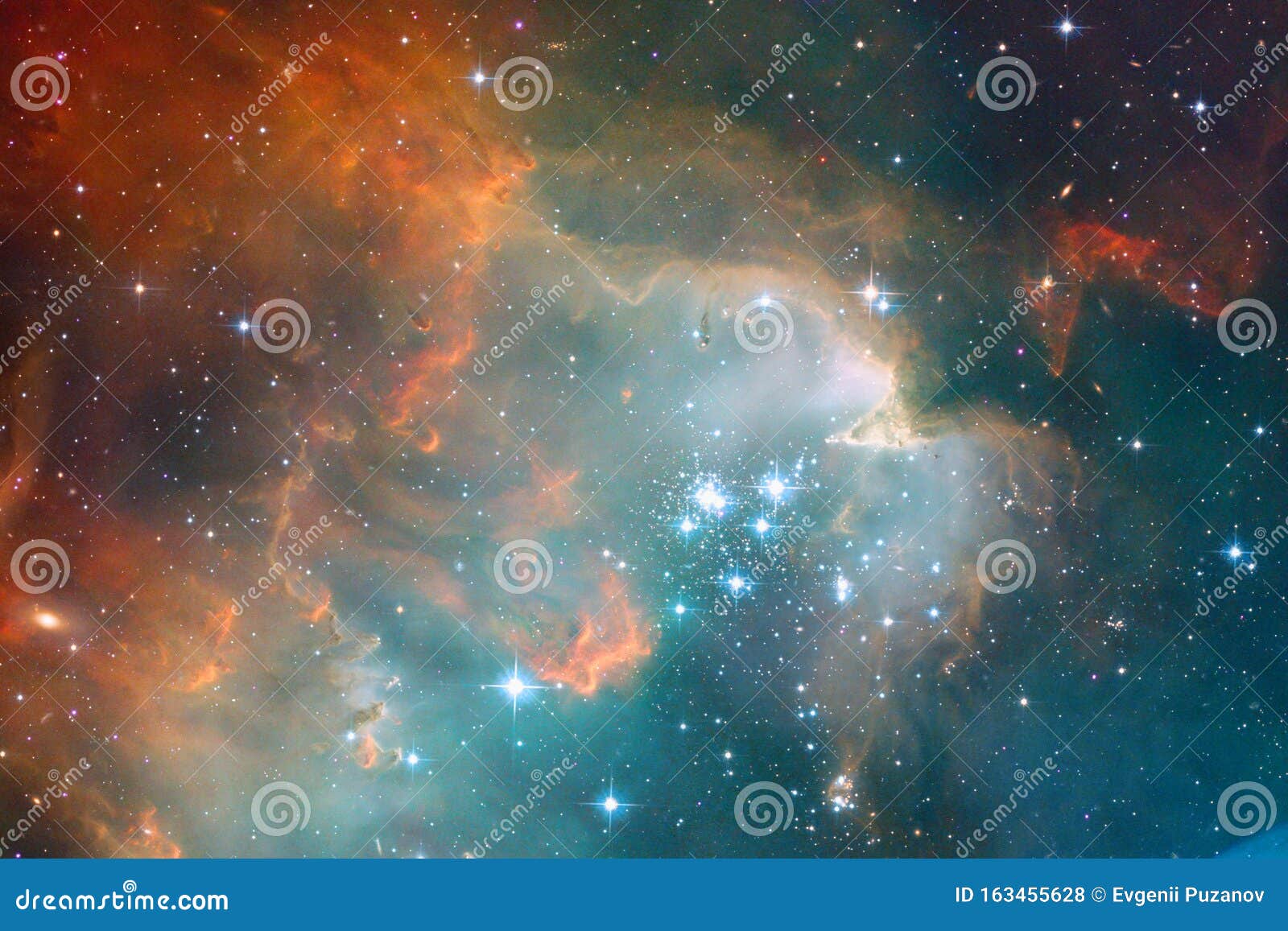 Paisaje Cósmico, Impresionante Fondo De Pantalla De Ciencia Ficción Con Un  Interminable Espacio Exterior Foto de archivo - Imagen de celestial, azul:  163455628