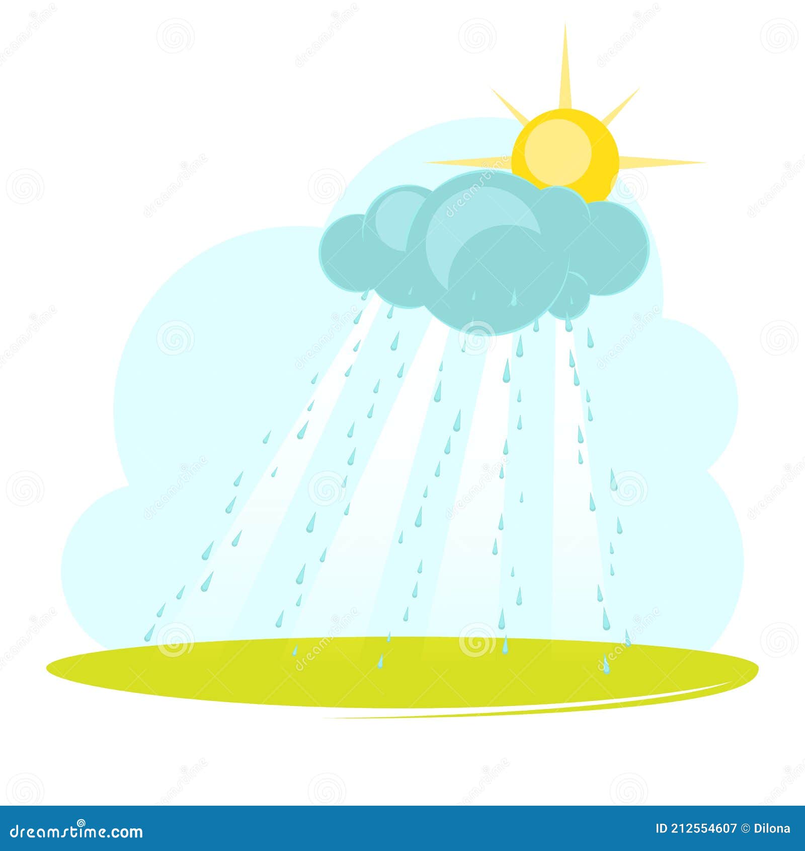 Paisaje De Fantasía Con Nubes Y Lluvia. Día De Verano En El Campo. Día Lluvioso. Lindo Estilo De Dibujos Animados. Ilustración Vec Ilustración del Vector - Ilustración de arte, color: 212554607 Paisaje De Fantasía Con Nubes Y Lluvia. Día De Verano En El Campo. Día Lluvioso. Lindo Estilo De Dibujos Animados. Ilustración Vec Ilustración del Vector - Ilustración de arte, color: 212554607