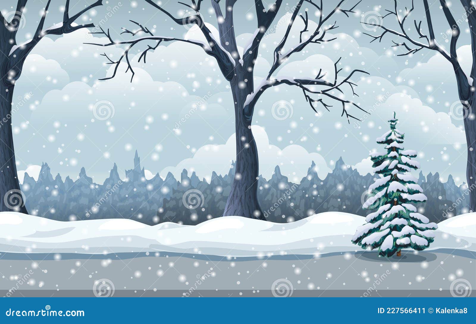 Paisaje Pintoresco De Nevada De Invierno. Fondo De Nieve Ininterrumpido Con Carretera Arbórea Y Bosque. Vistas De Nieve De Parque Ilustración del Vector - Ilustración de bosque, historieta: 227566411 Paisaje Pintoresco De Nevada De Invierno. Fondo De Nieve Ininterrumpido Con Carretera Arbórea Y Bosque. Vistas De Nieve De Parque Ilustración del Vector - Ilustración de bosque, historieta: 227566411