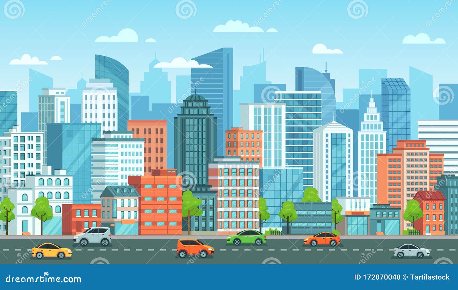 Paisaje Urbano Con Coches Calle De La Ciudad Con Carreteras, Edificios De La Ciudad Y Dibujos Animados De Vehículos Urbanos Ilust Ilustración del Vector - Ilustración de rascacielos, edificio: 172070040 Paisaje Urbano Con Coches Calle De La Ciudad Con Carreteras, Edificios De La Ciudad Y Dibujos Animados De Vehículos Urbanos Ilust Ilustración del Vector - Ilustración de rascacielos, edificio: 172070040