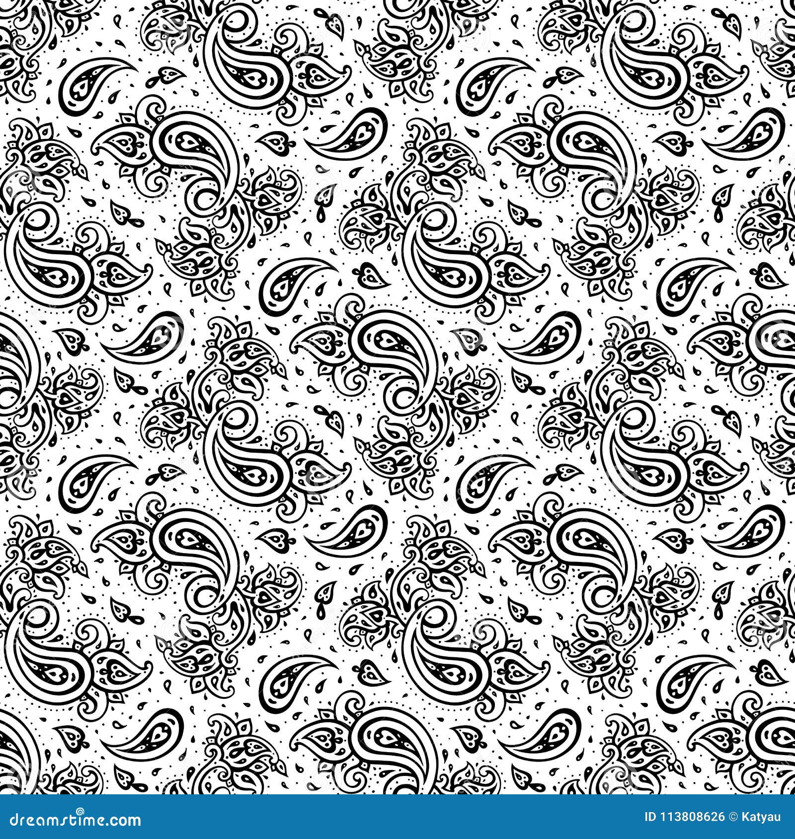 Paisley Background. Hand Drawn Ornament Stock Illustration ...