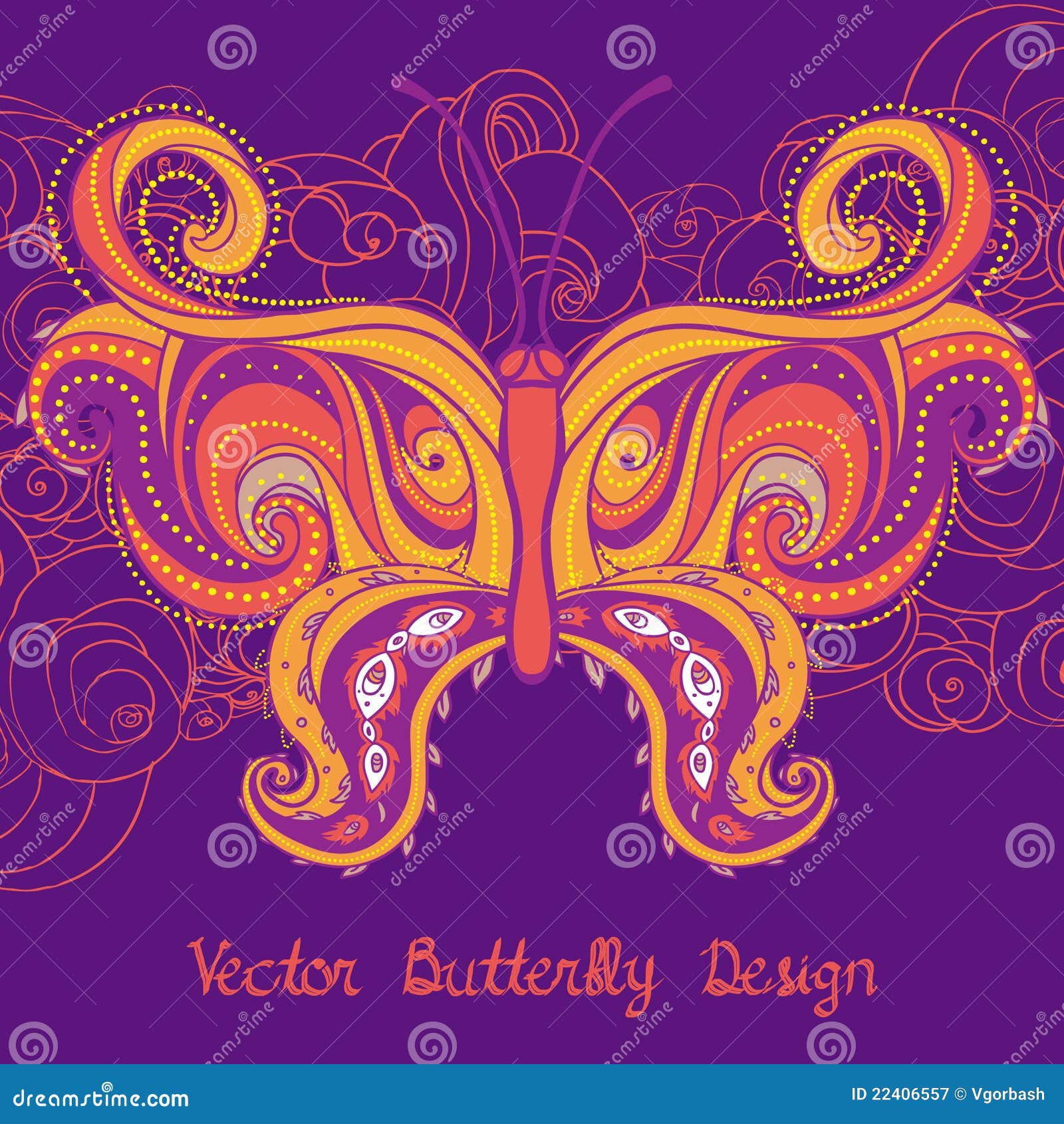 Paisley butterfly stock vector. Illustration of bohemian 22406557