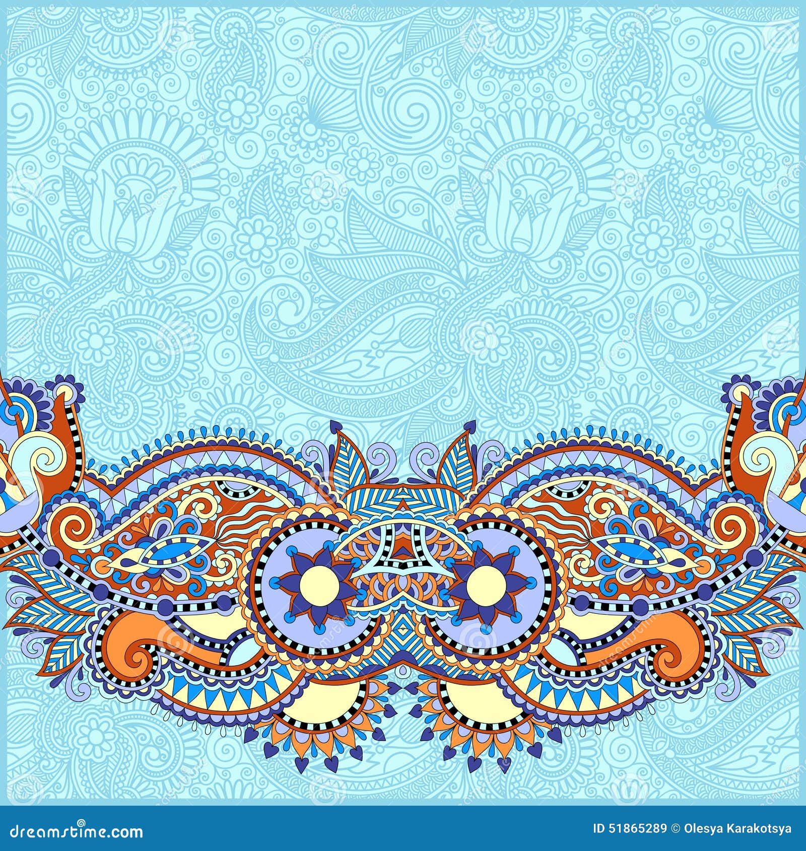 Paisley Design On Decorative Floral Background For Stock Vector - Image ...