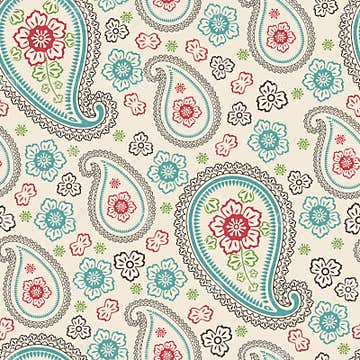 Paisley Fabric Seamless Vector Pattern.Pastel Colo Stock Vector ...