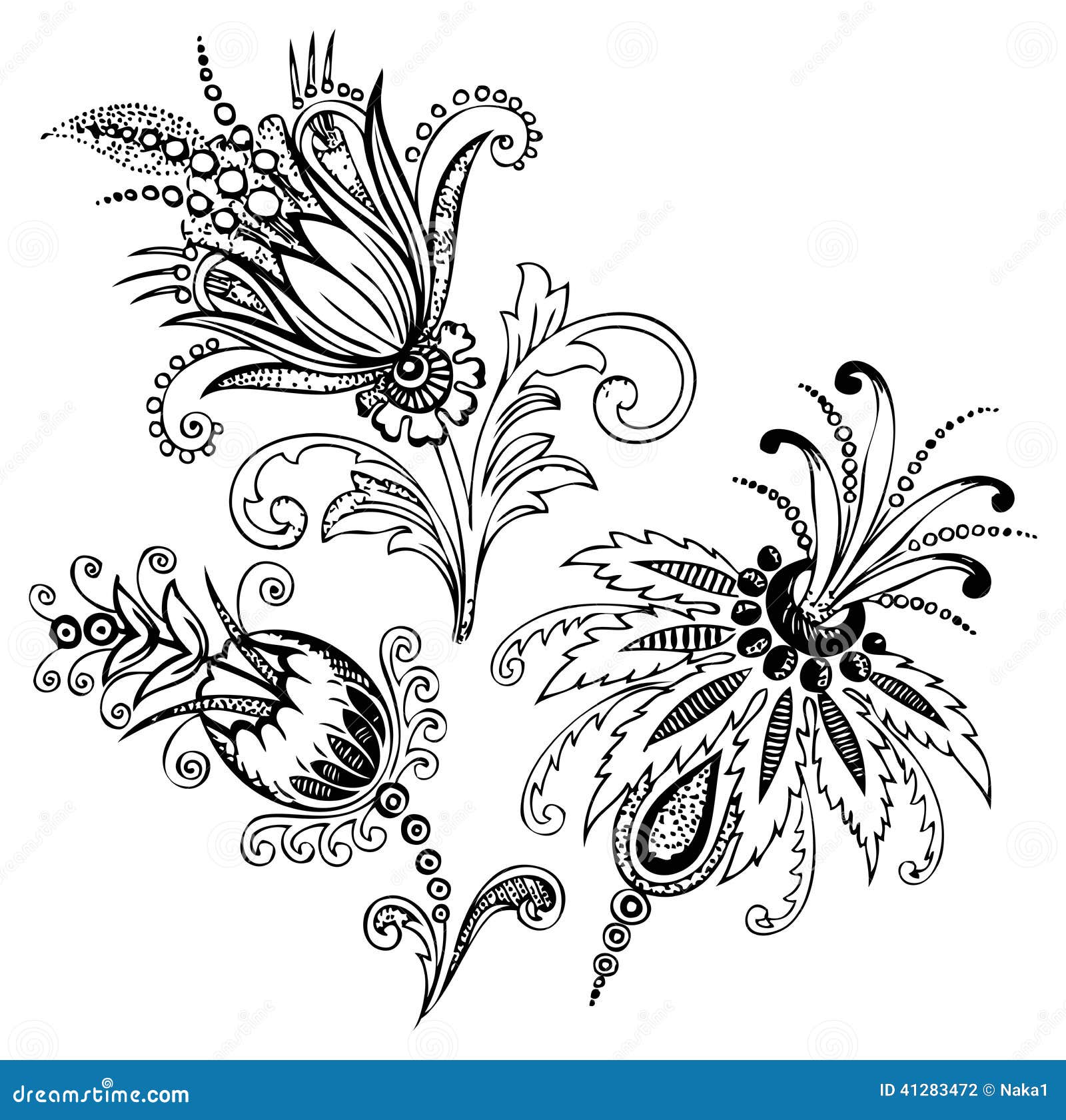 Paisley Floral Design stock illustration. Illustration of shape 41283472