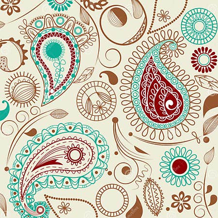 Paisley Pattern in Retro Style Stock Vector - Illustration of funky ...