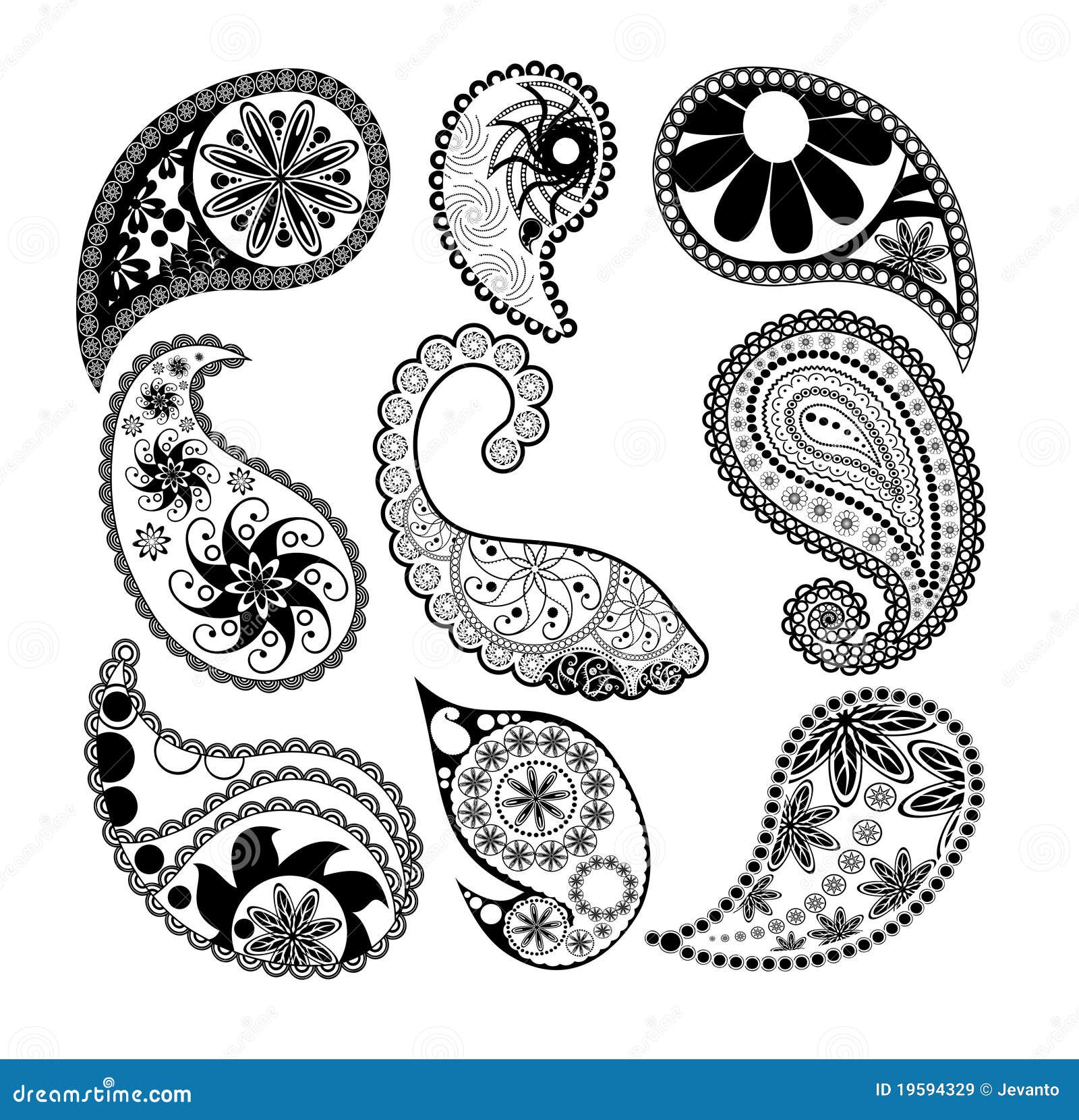 Paisley patterns stock illustration. Image of decor, victorian 19594329