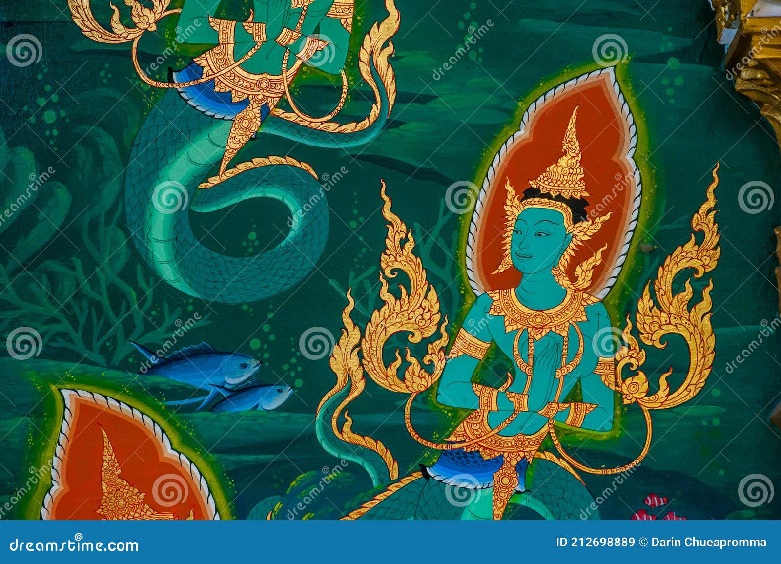 Paiting佛教的天使库存例证. 插画包括有社论, 文化, 镇痛药