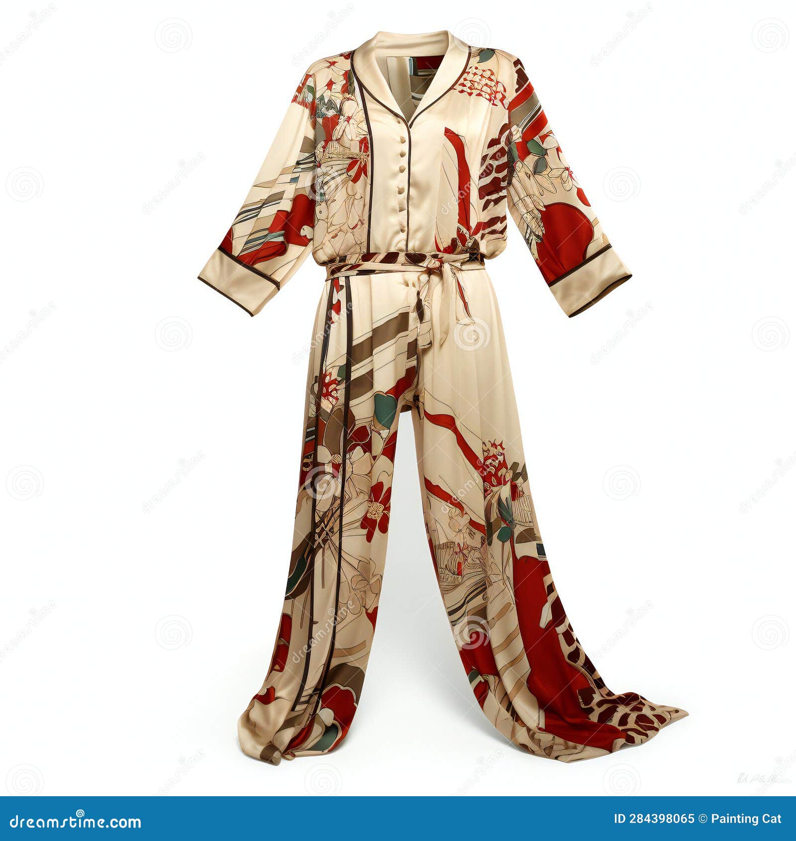 Pajama Jumpsuit Isolated on White Background Stock Illustration