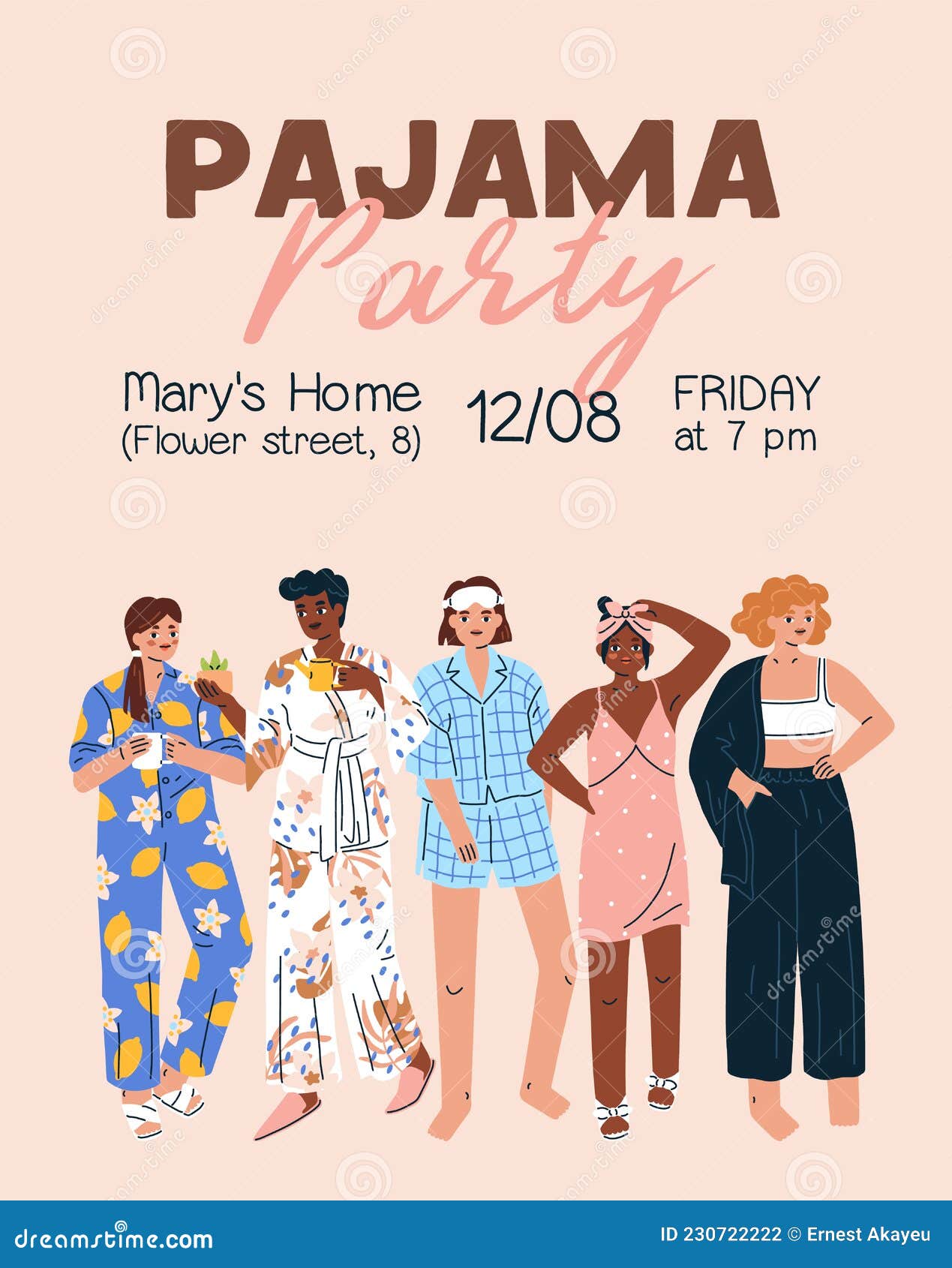 pajama-party-invitation-on-flyer-poster-design-inviting-to-pyjama-home