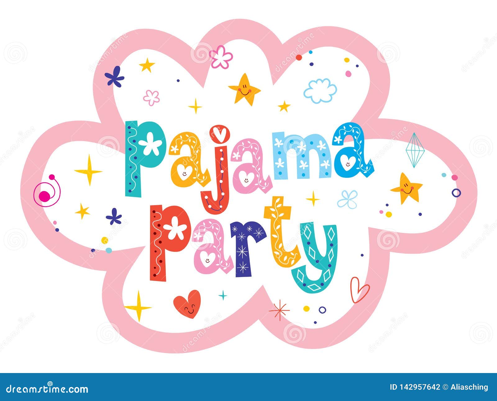 Pajama Party Vector Cartoon Illustration | CartoonDealer.com #193161183