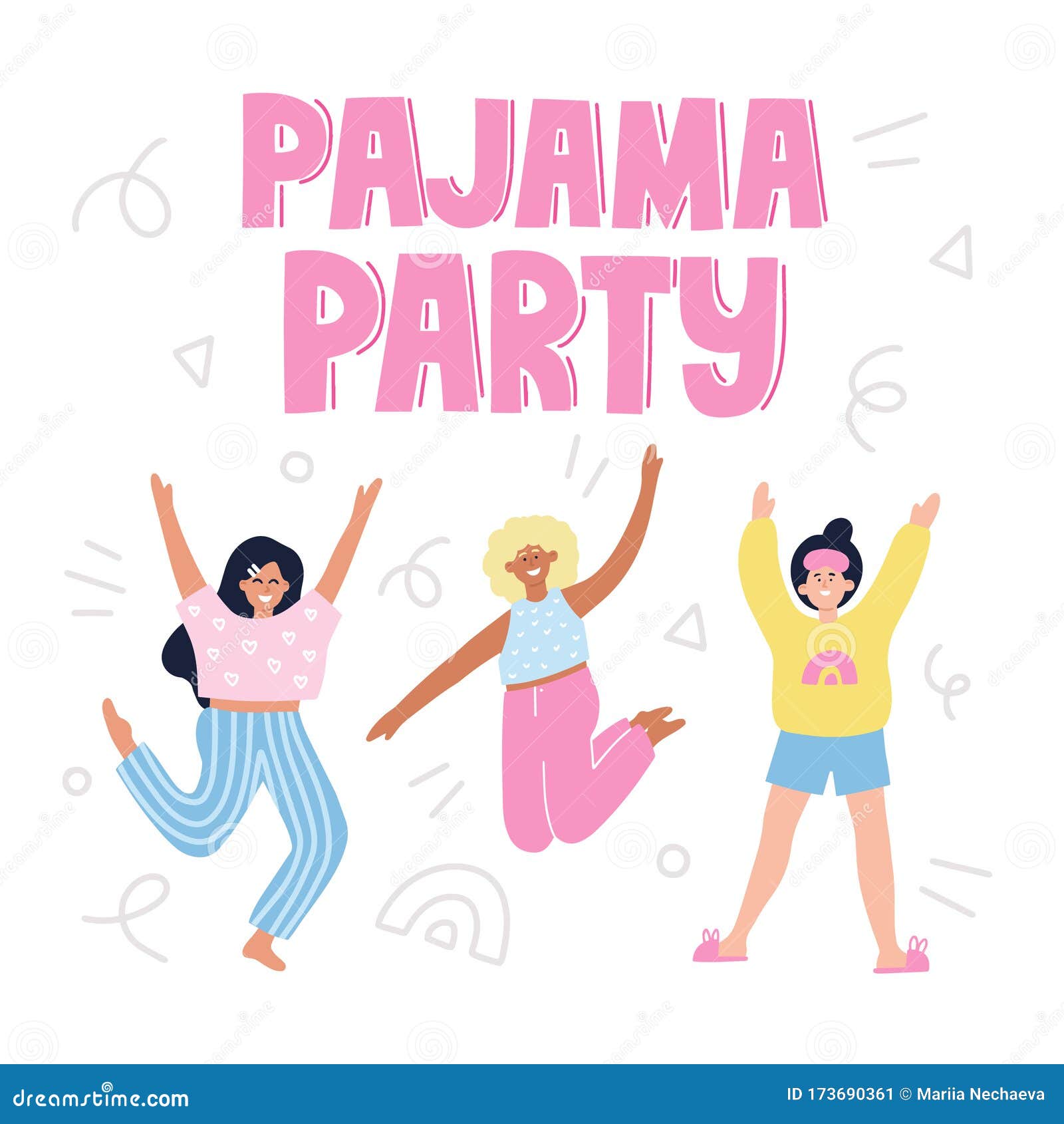 pajama party cartoon clipart