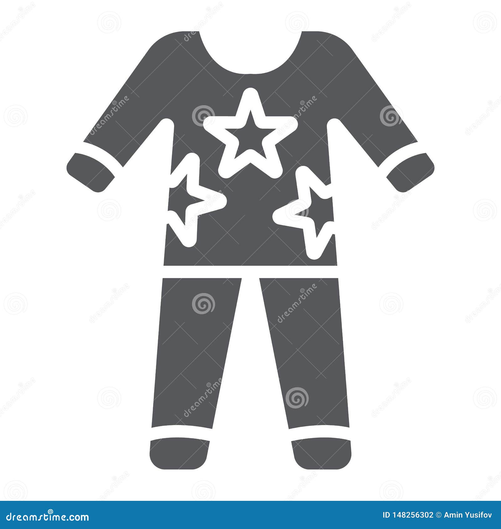 Pajamas Glyph Icon, Clothes and Nightwear, Pyjama Sign, Vector Graphics
