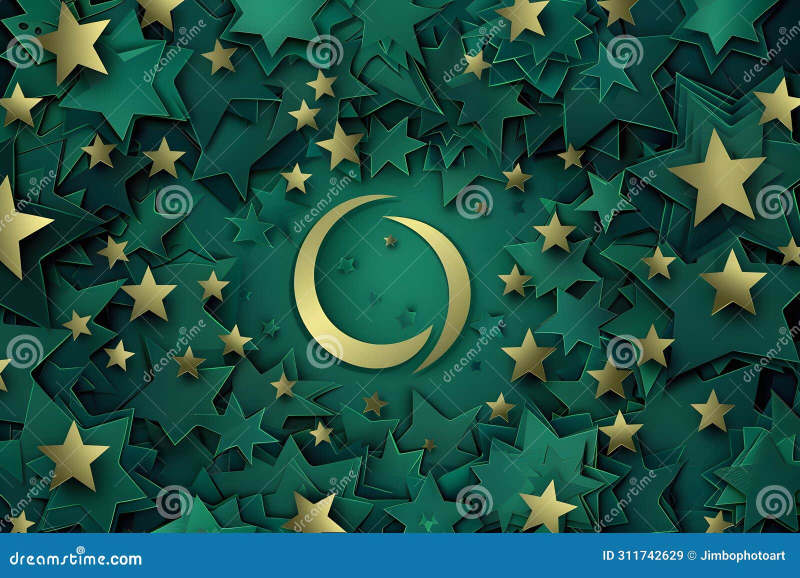 pakistan day celebrate pattern template, flat 3d 