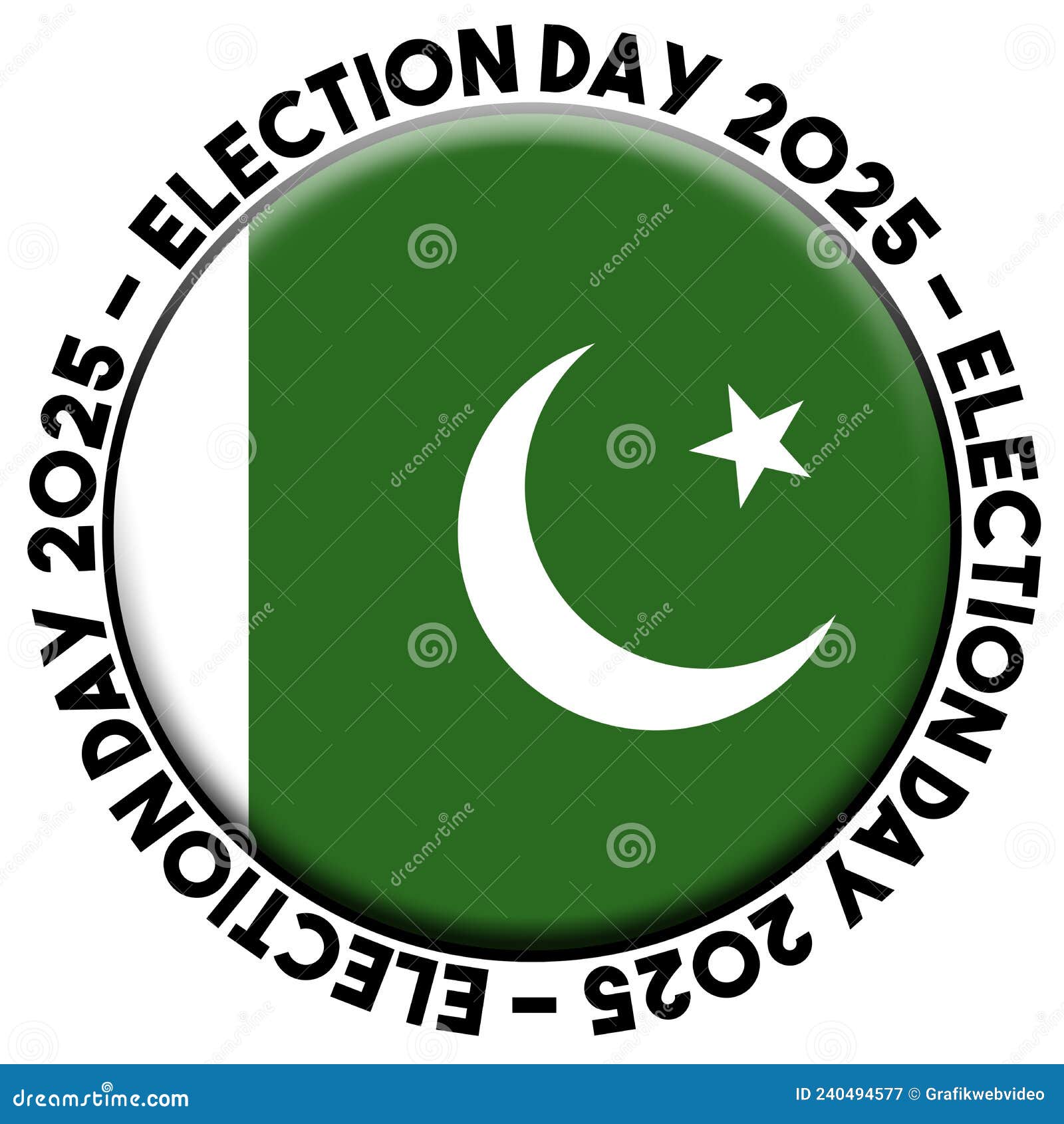 Pakistan Election Day 2025 Circular Flag Concept 3D Illustration