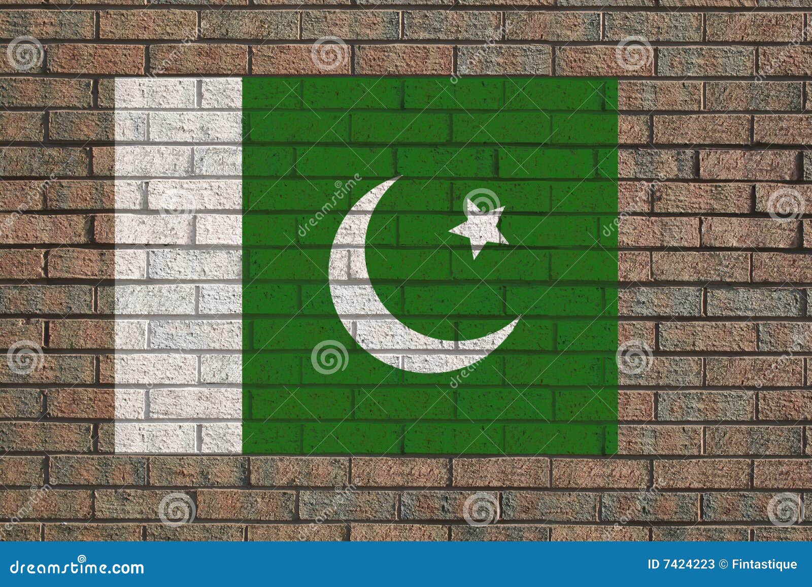Pakistan flag on wall stock illustration. Illustration of texture 7424223