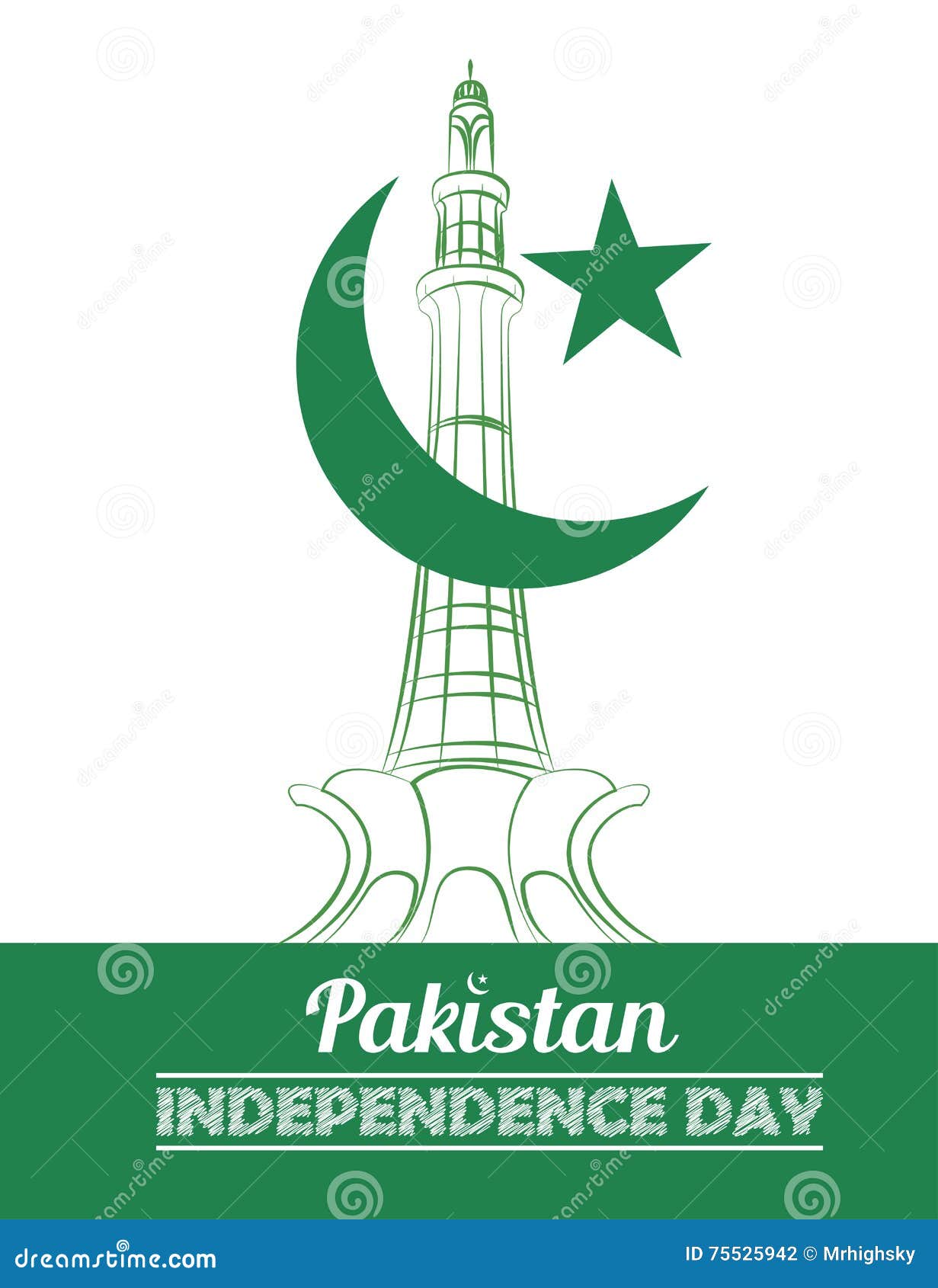 Pakistan Independence Day Poster Design Stock Vector Illustration of