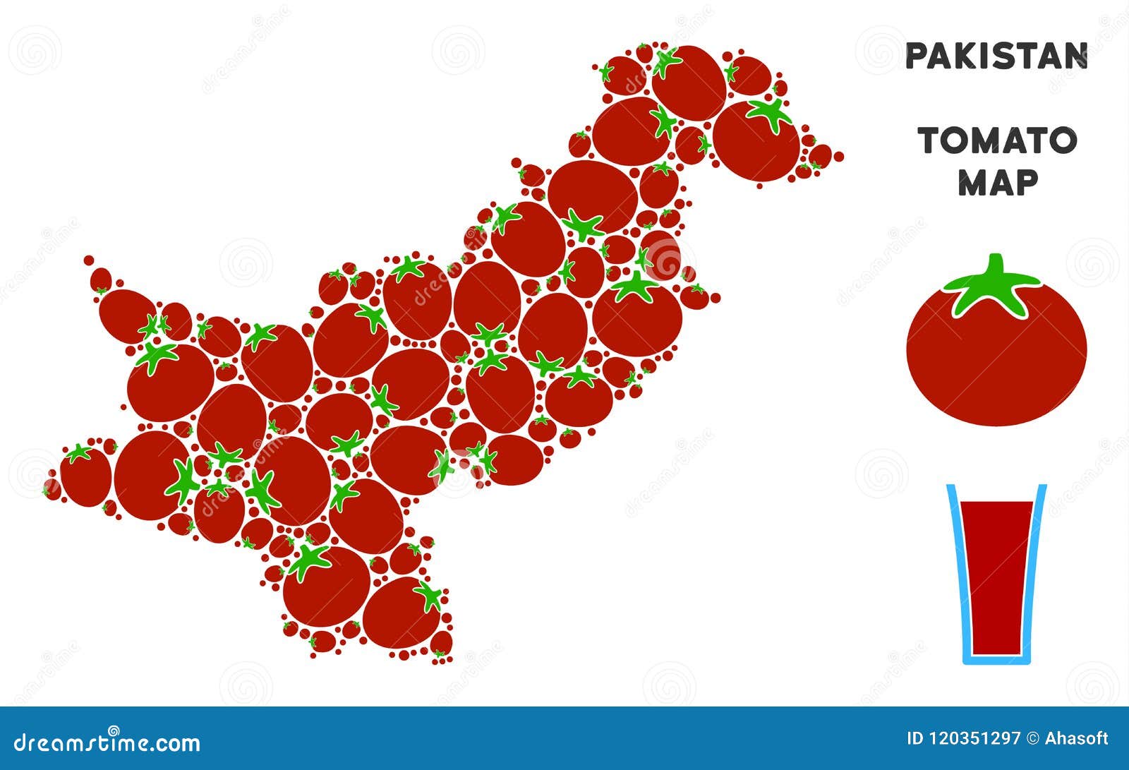 Pakistan Map Collage of Tomato Stock Vector Illustration of area