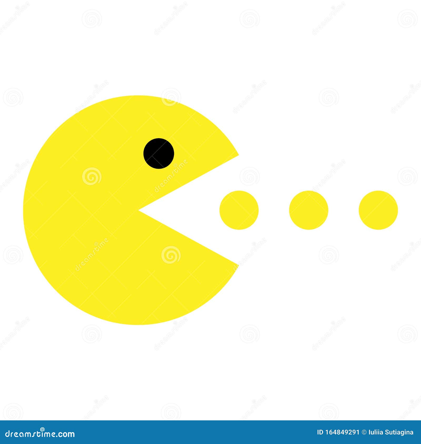 Pakman Icon Arcade Game Pac Man Eats Points In Maze Vector On White Background Editorial