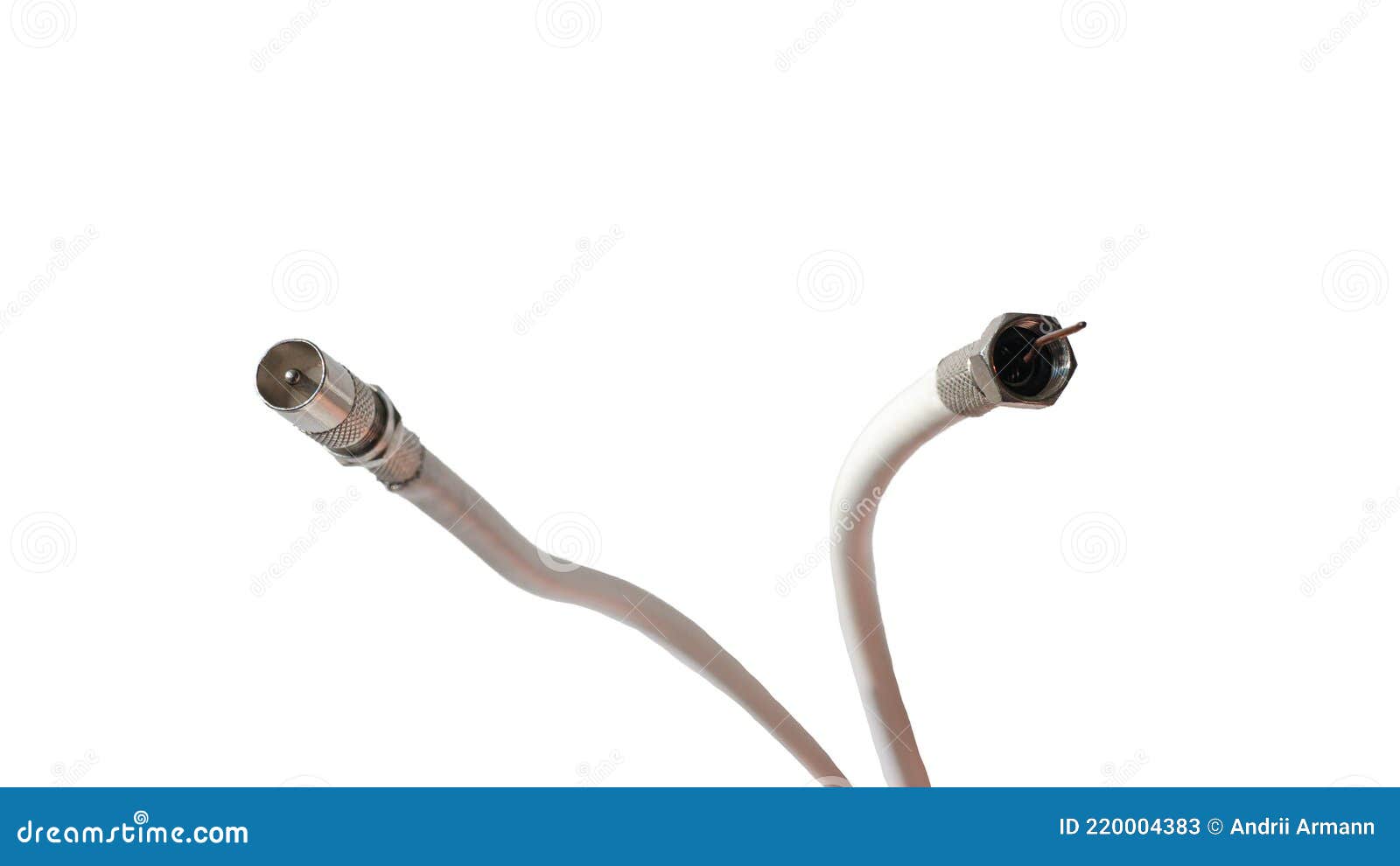 pal antenna cable, plug, antenna cord, type f, coaxial cable. antenna and tv cord  on white with copy space.  over