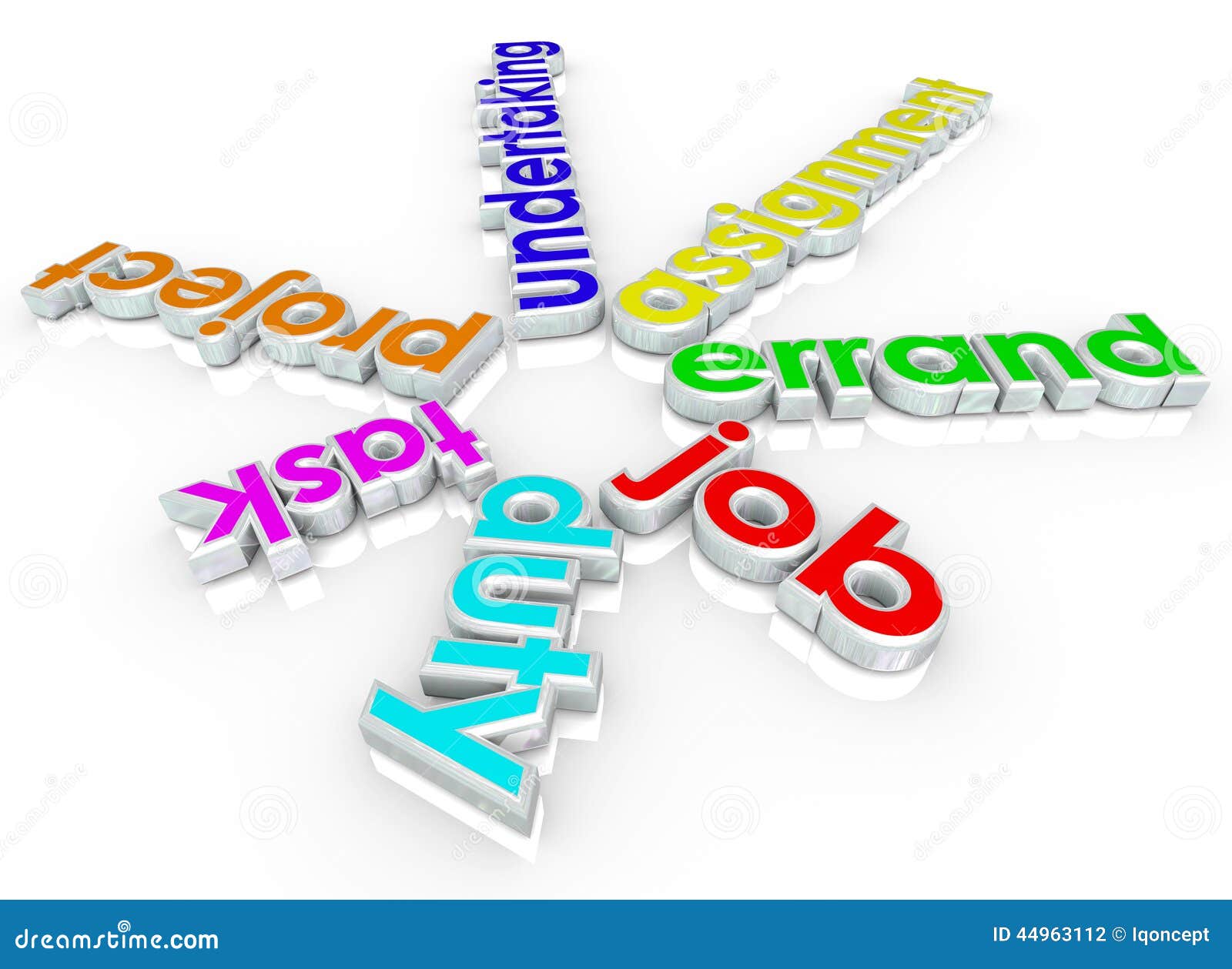 Palabras Del Deber 3d De Job Task Errand Undertaking Assignment Stock de ilustración