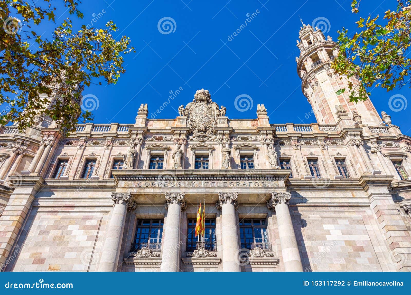 palace correos y telegrafos, main entrance. barcelona