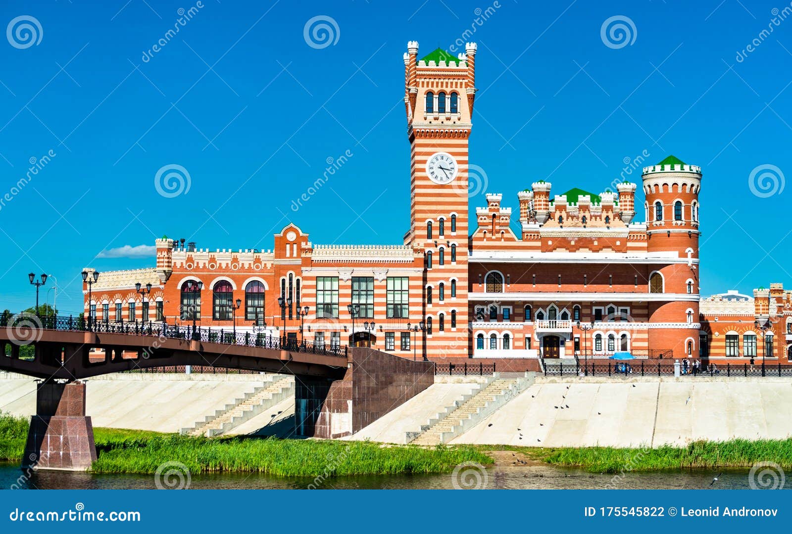 palace at the embankment of yoshkar-ola in russia