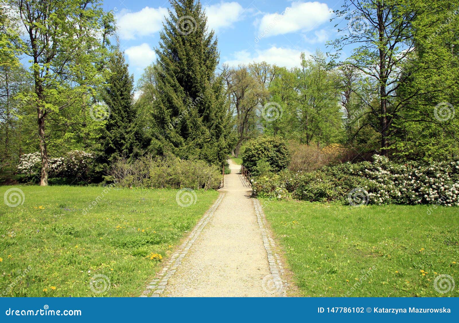 palace garden in the spring. velke losiny, czech republic.