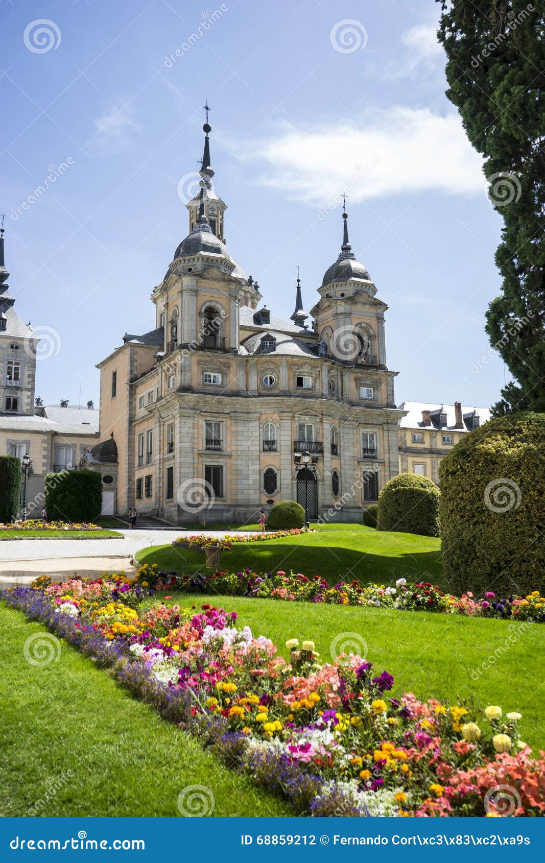 palacio de la granja de san ildefonso in madrid, spain. beautiful villa with gardens and classical sources