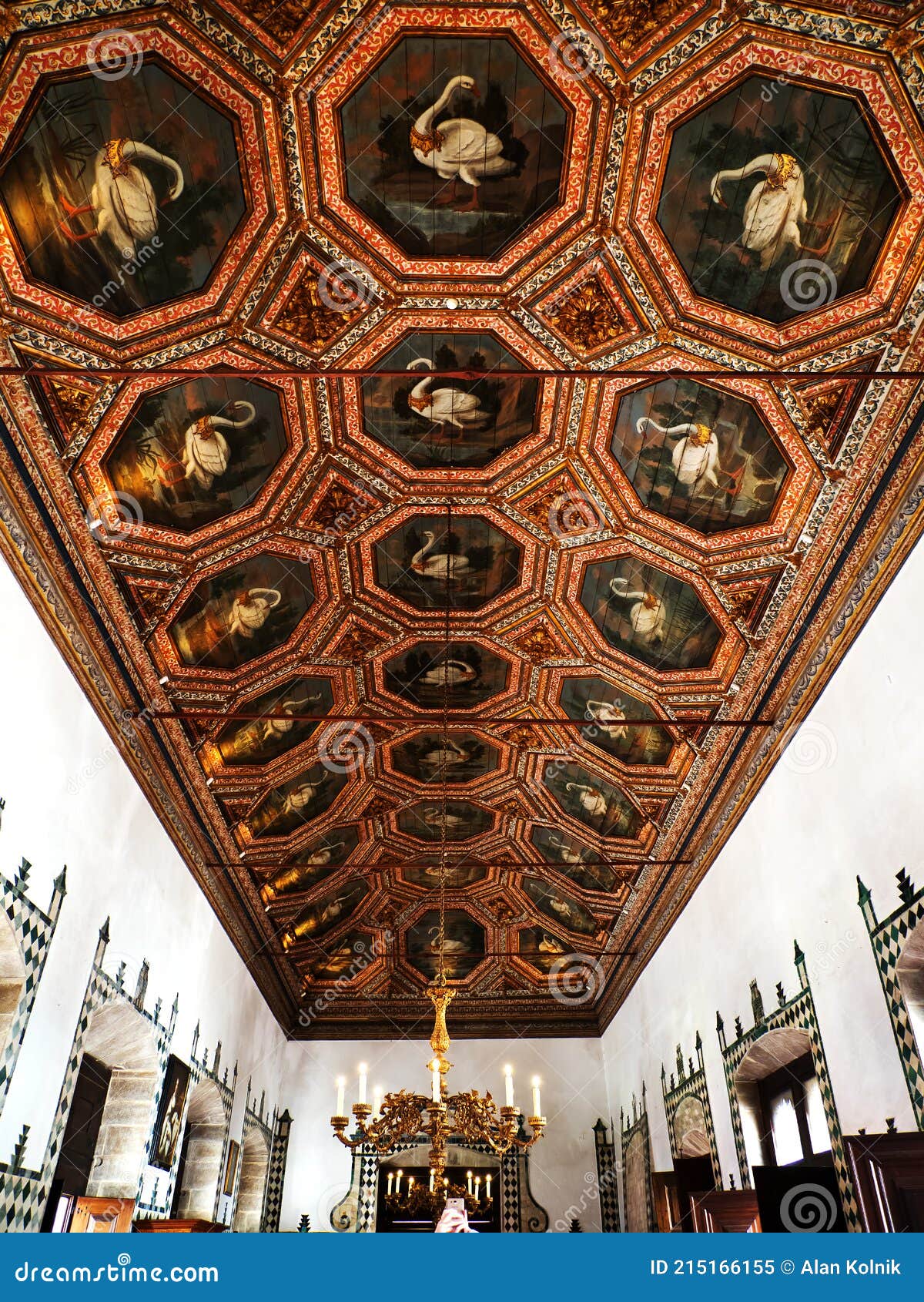 Palacio Nacional De Sintra Portugal Swan Ceiling -2 Editorial