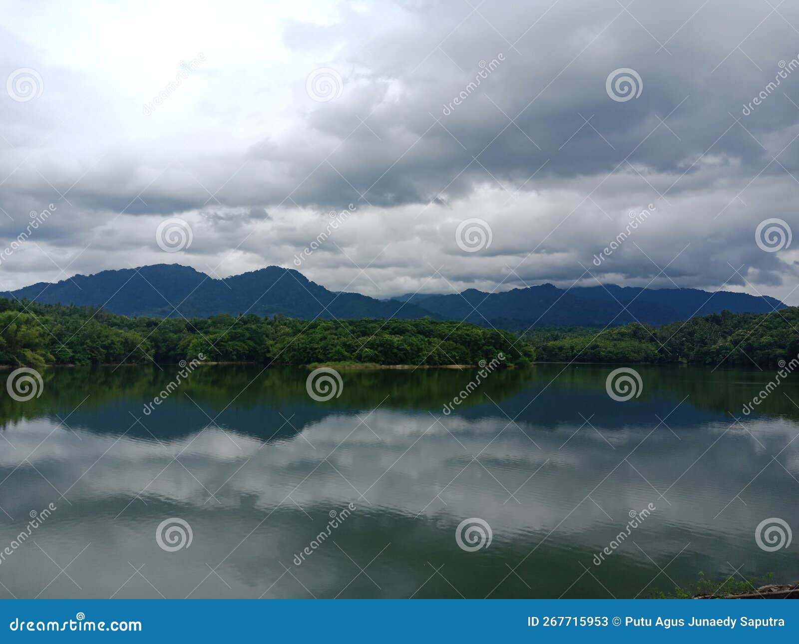 palasari dam view with natural mirroring effect