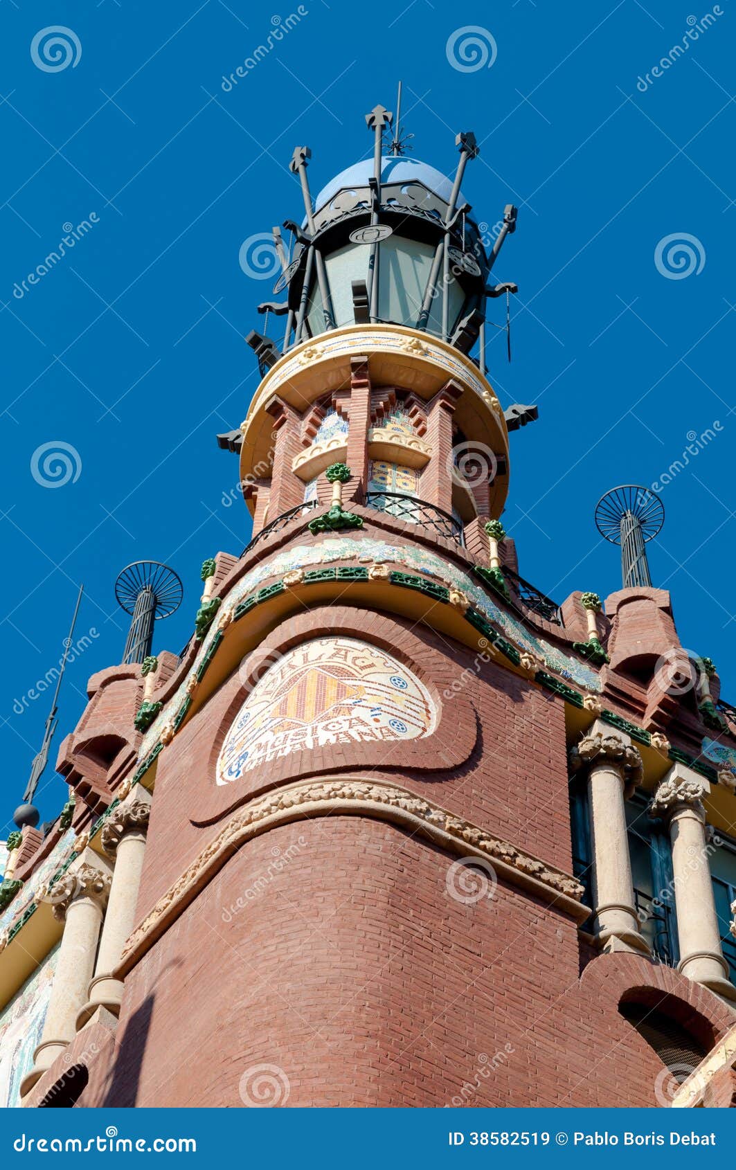 palau de la musica catalana tower at barcelona