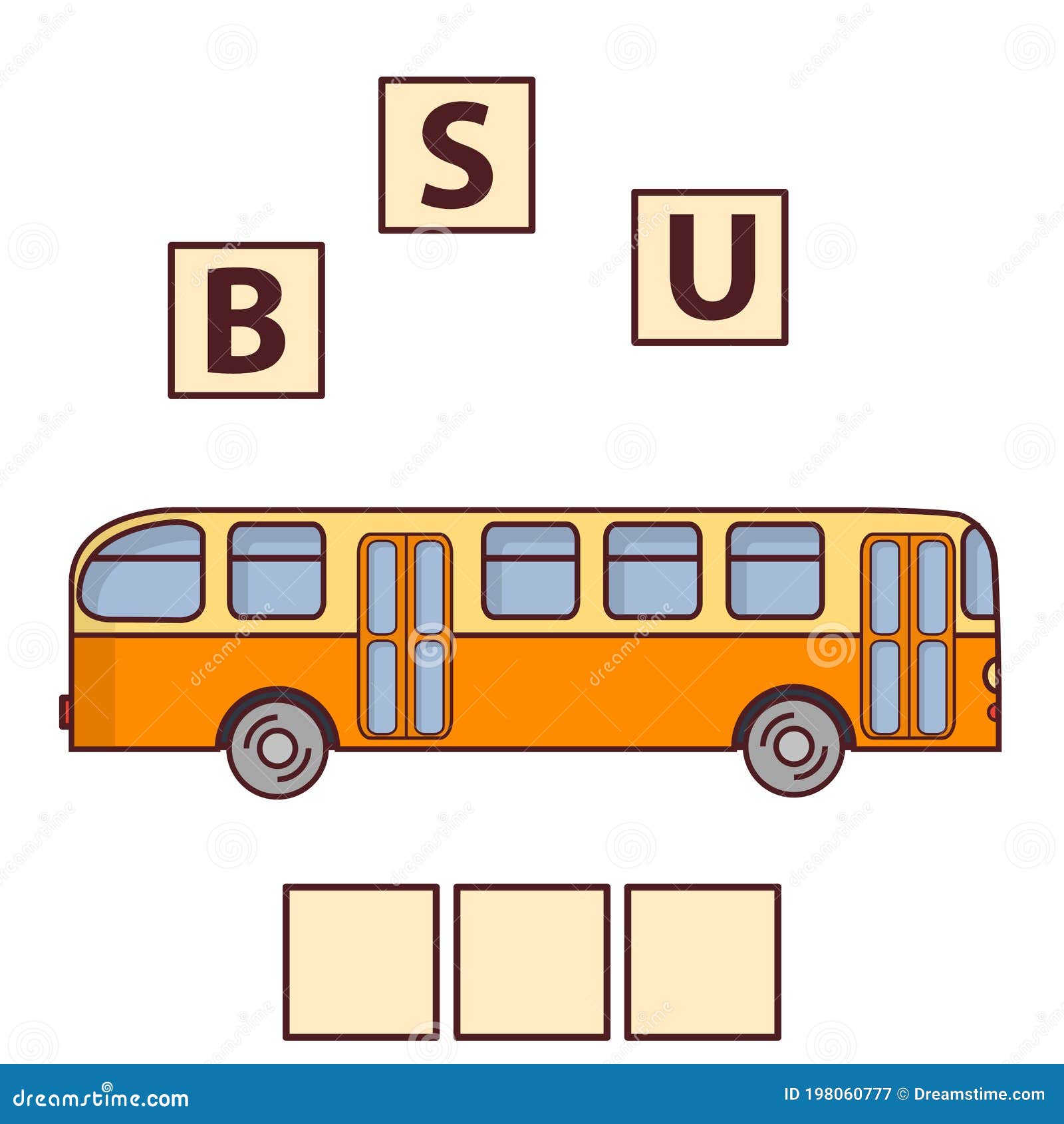 Palavras De Jogo Enigmáticas ônibus Escolar Educação Infantil