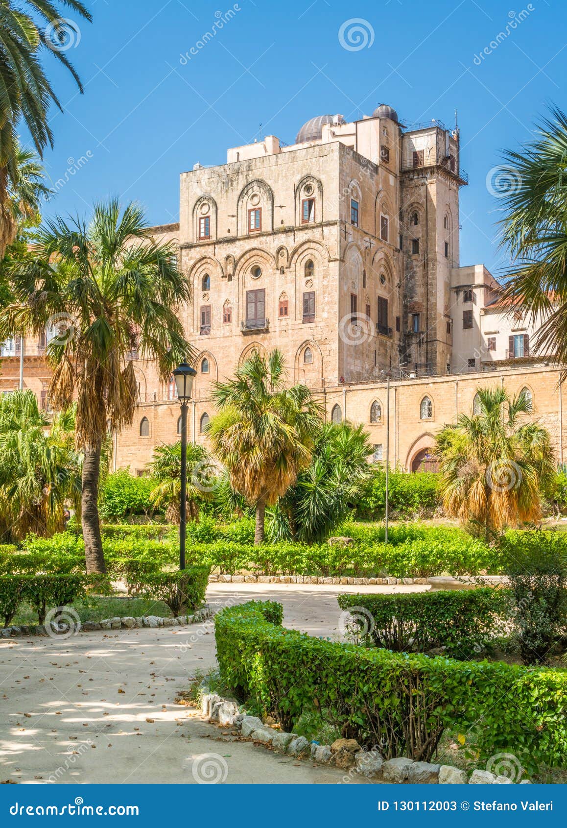 palazzo dei normanni palace of the normans or royal palace of palermo. sicily, southern italy.