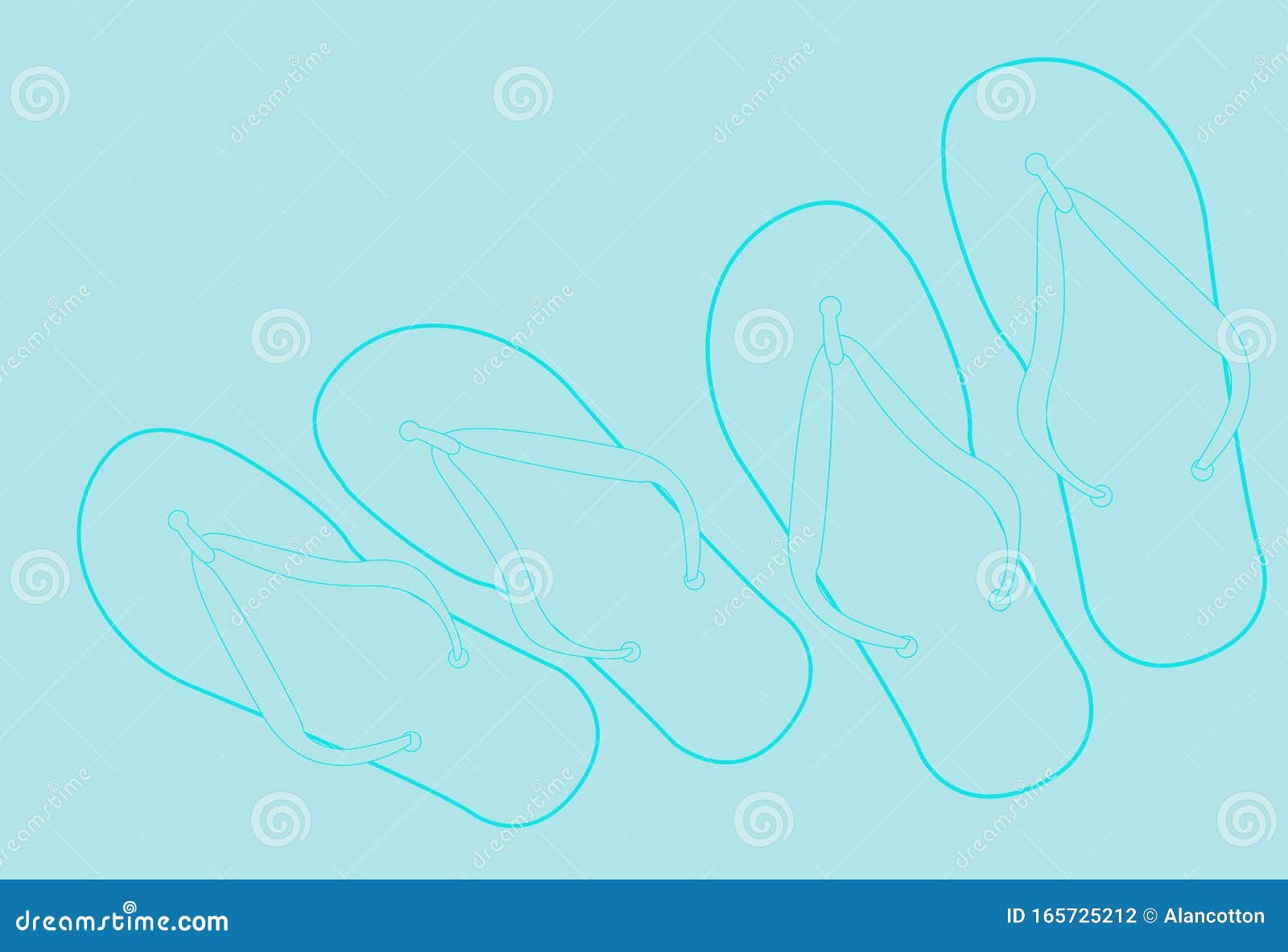 pale blue flip flops