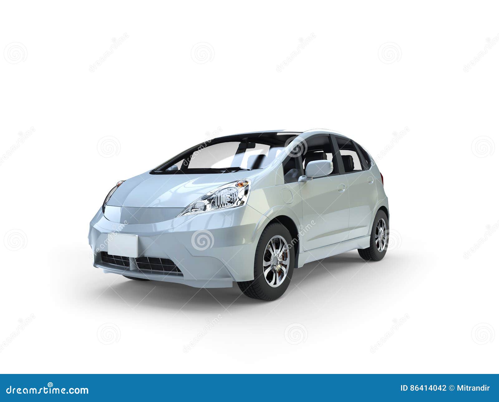 Pale Blue Metallic Modern Compact Car Stock Illustration Illustration