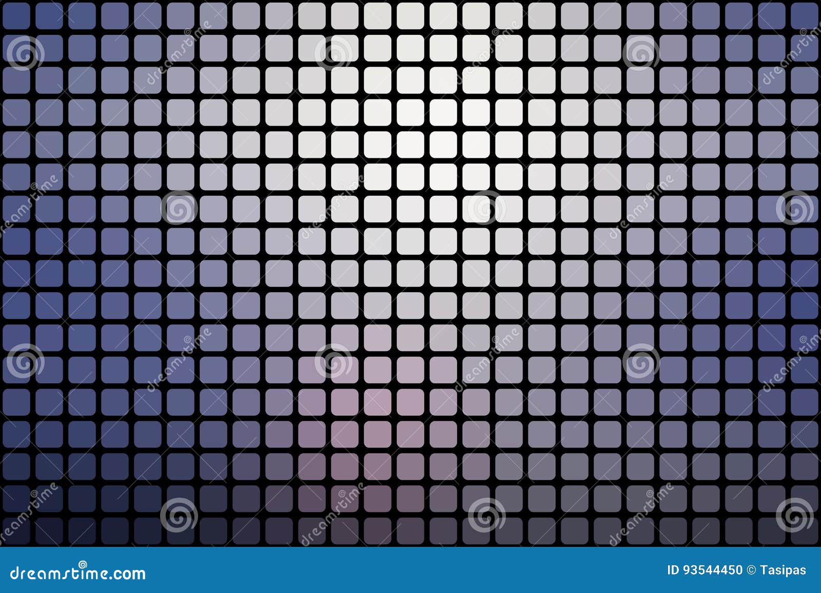 Pale Pink Blue Abstract Rounded Mosaic Background Over Black Stock