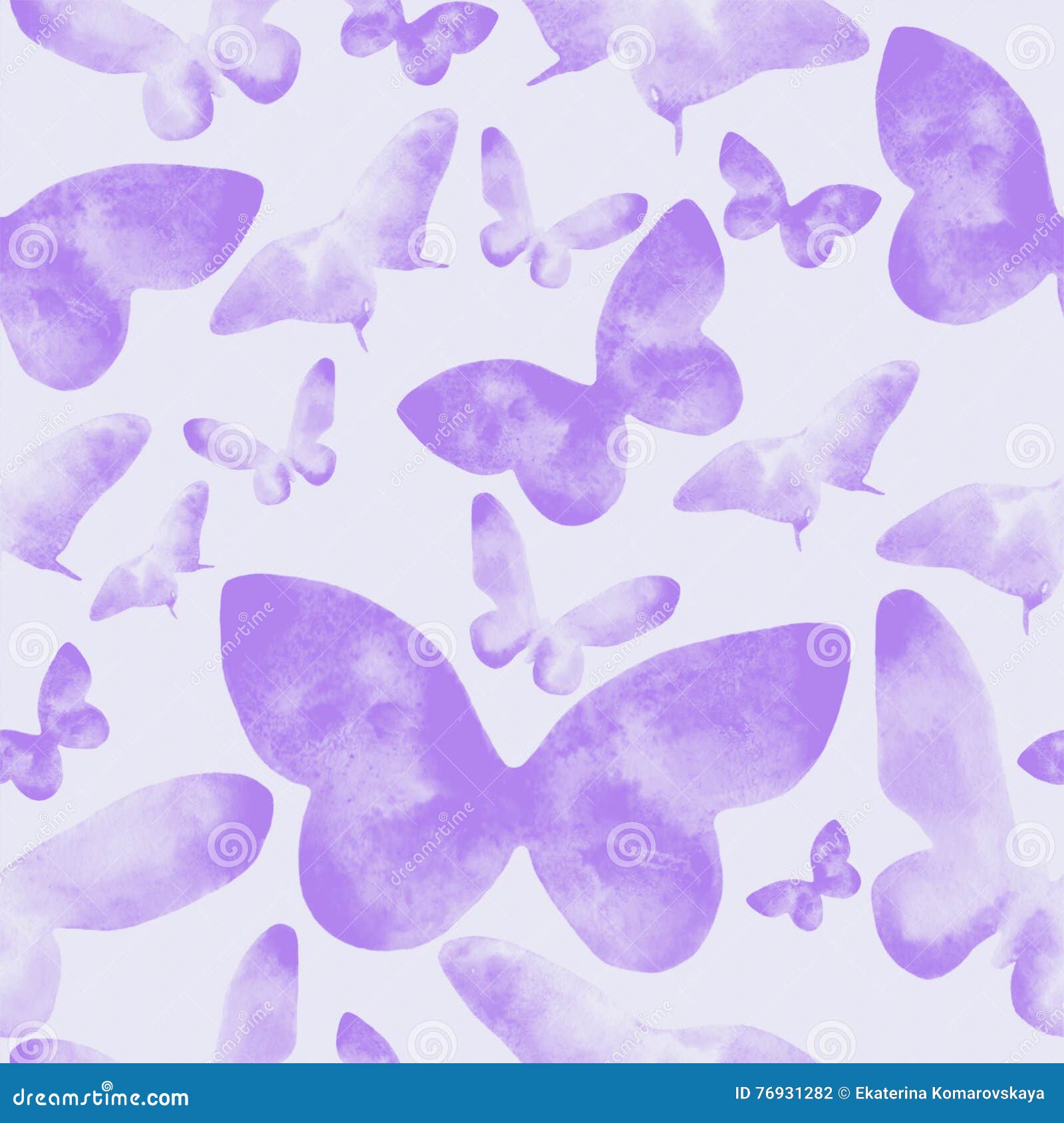 Pale Purple Butterfly Seamless Pattern Stock Illustration