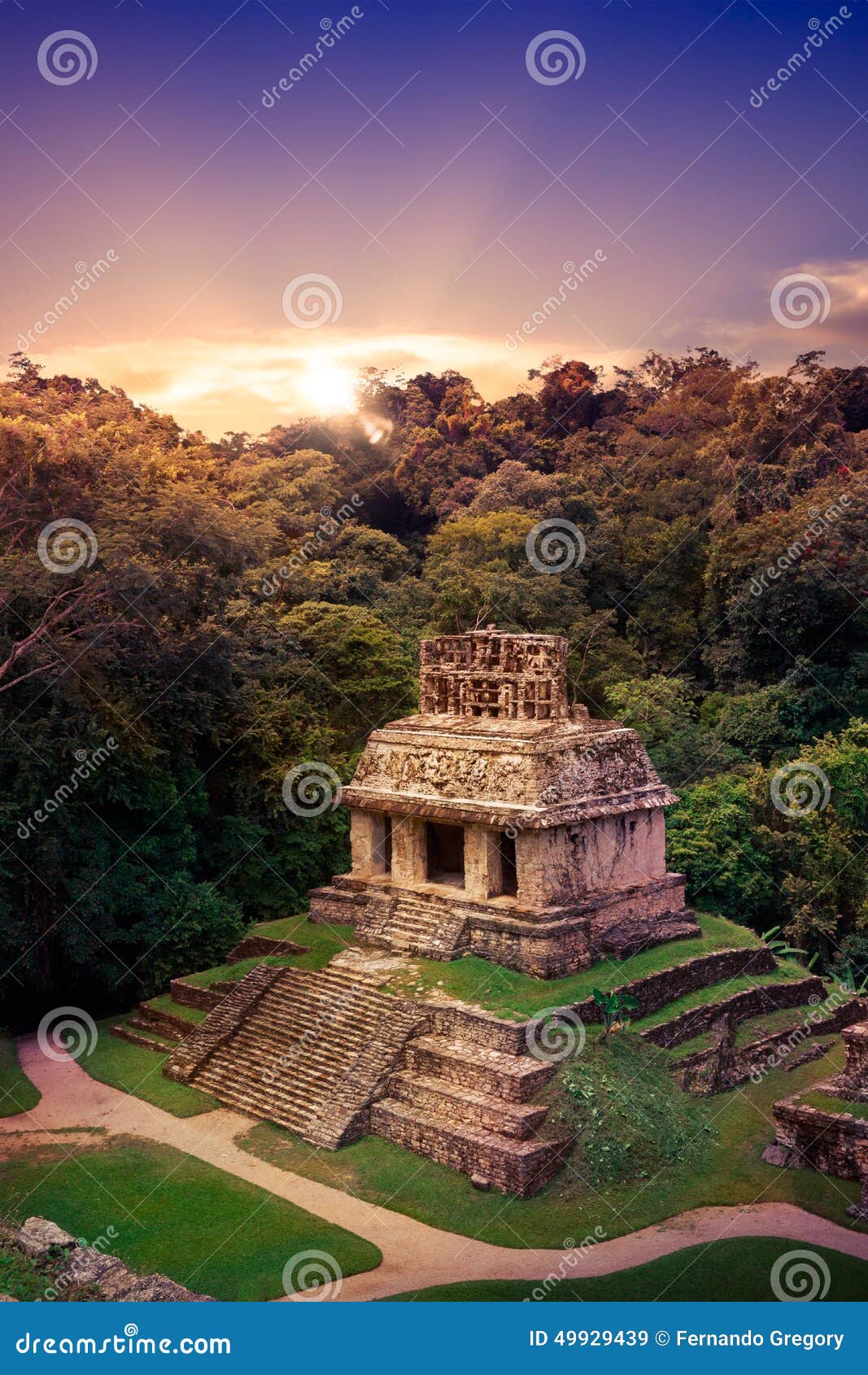 palenque, maya city in chiapas, mexico