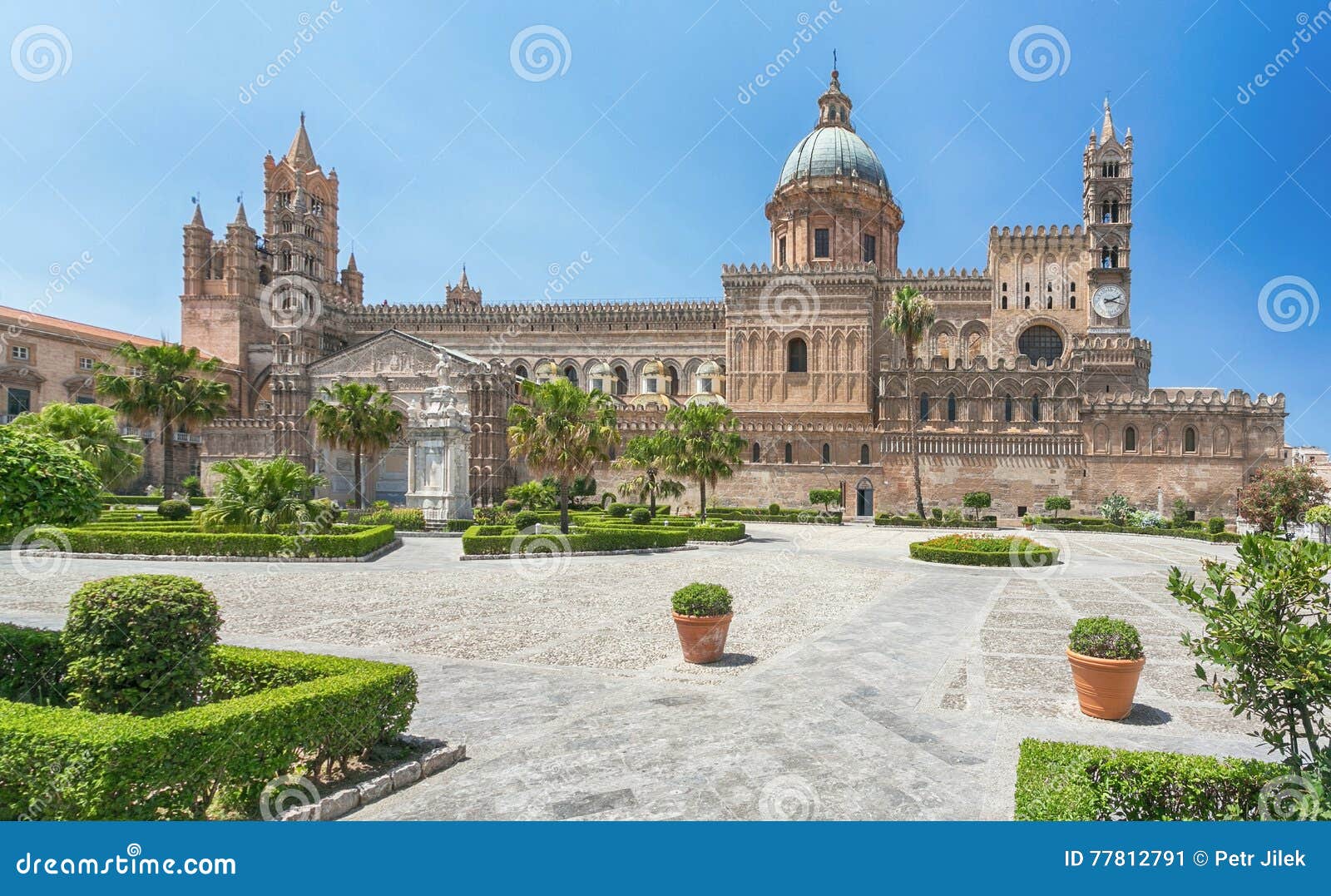 palermo cathedral metropolitan cathedral of the assumption of virgin mary in palermo, sicily, italy. architectural complex built