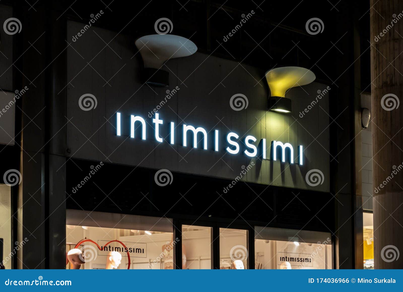 The Entrance And Logo Of The Intimissimi Company Which Sells