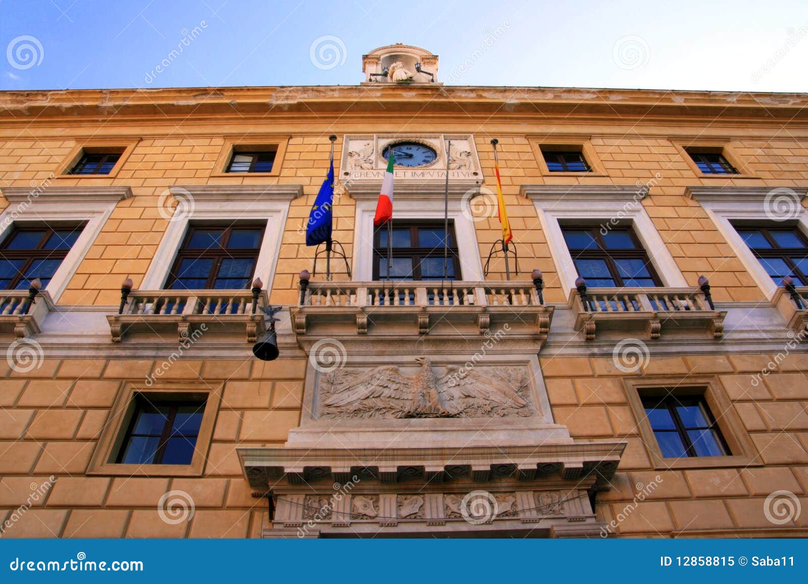 Palermo Town Hall Building Facade; Sicily Stock Image Image of