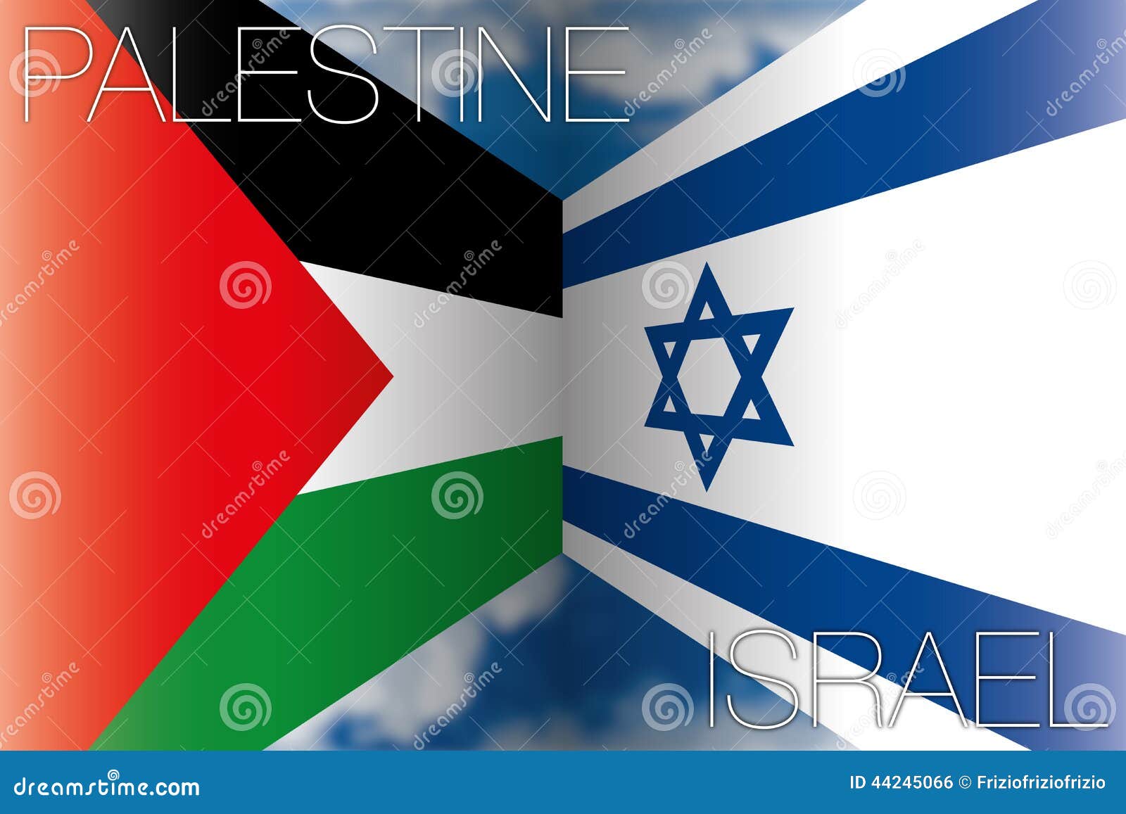 Palestina Contra Bandeiras De Israel Ilustração Stock - Ilustração de  governos, evento: 44245066